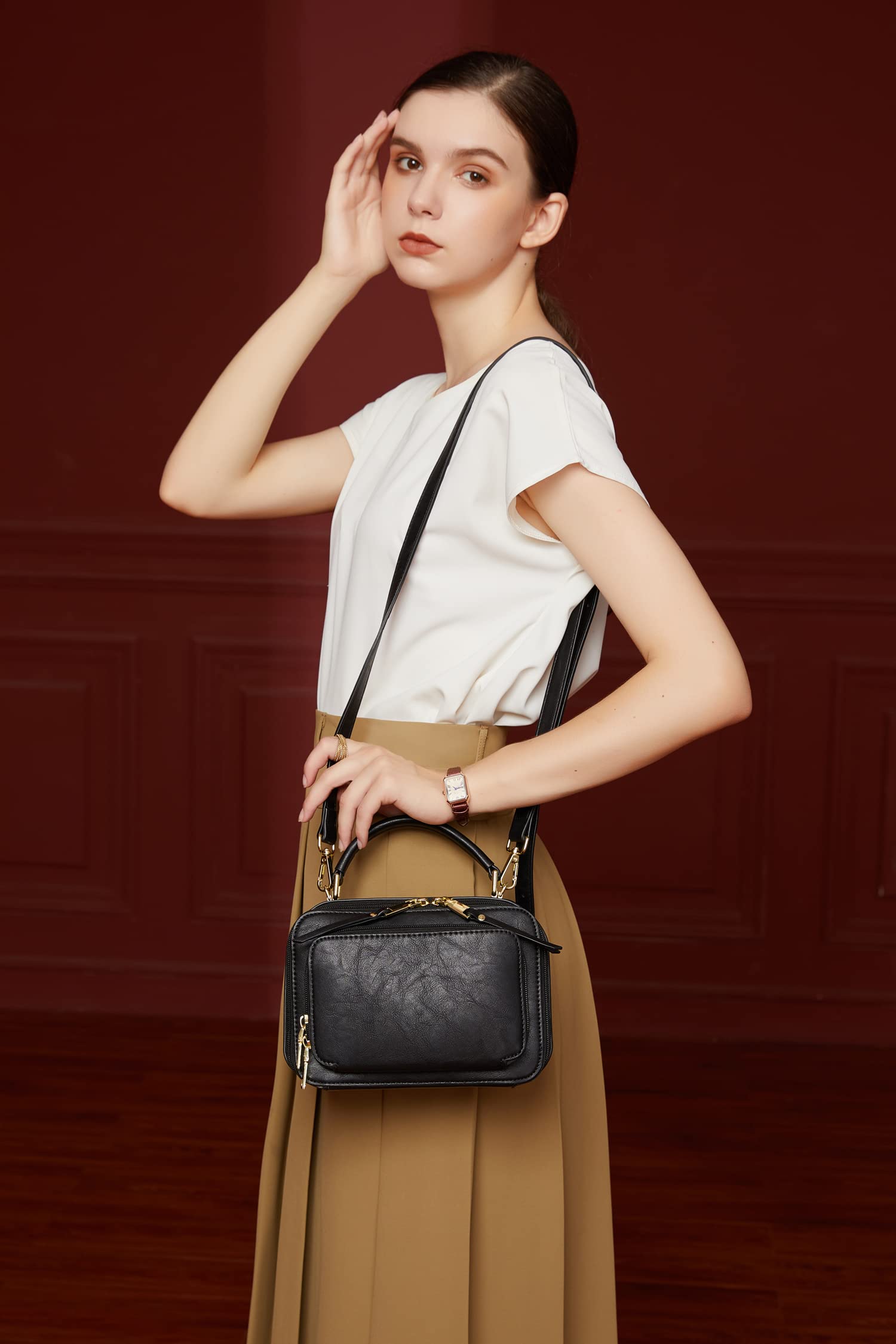 Stylish Women's Crossbody Bags with Double Zip - Fashion Shoulder Purse & Top Handle Satchel for Work, Travel & Daily Use