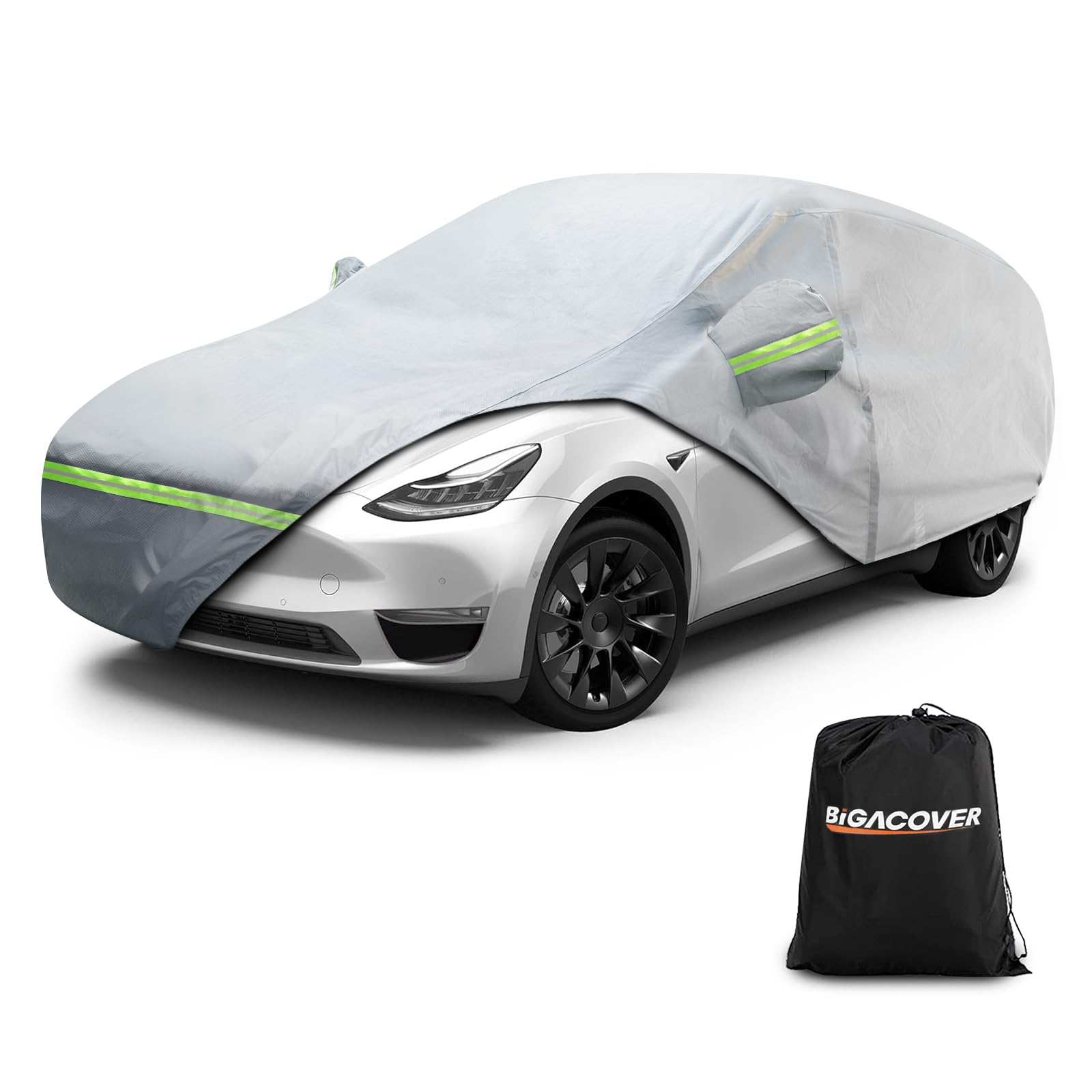 Tesla Model Y Full Car Cover with Charge Port Opening - Waterproof, All-Weather Heavy Duty Protection - Snowproof & Windproof Outdoor Car Cover with Door Zipper & Storage Bag - Perfect for Winter, Travel & Long-Term Parking Protection