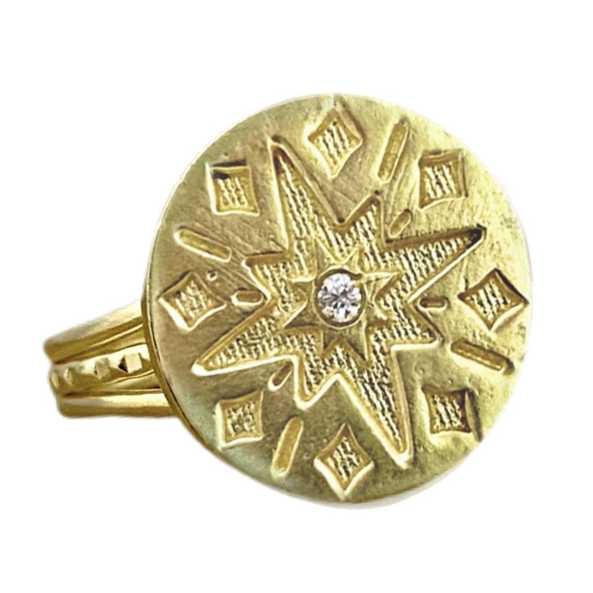 Laihas Prestige Boho Galaxy Gold Signet Ring with Genuine Topaz Stone - Elegant Bohemian Jewelry for Women, Perfect for Parties, Weddings & Everyday Wear