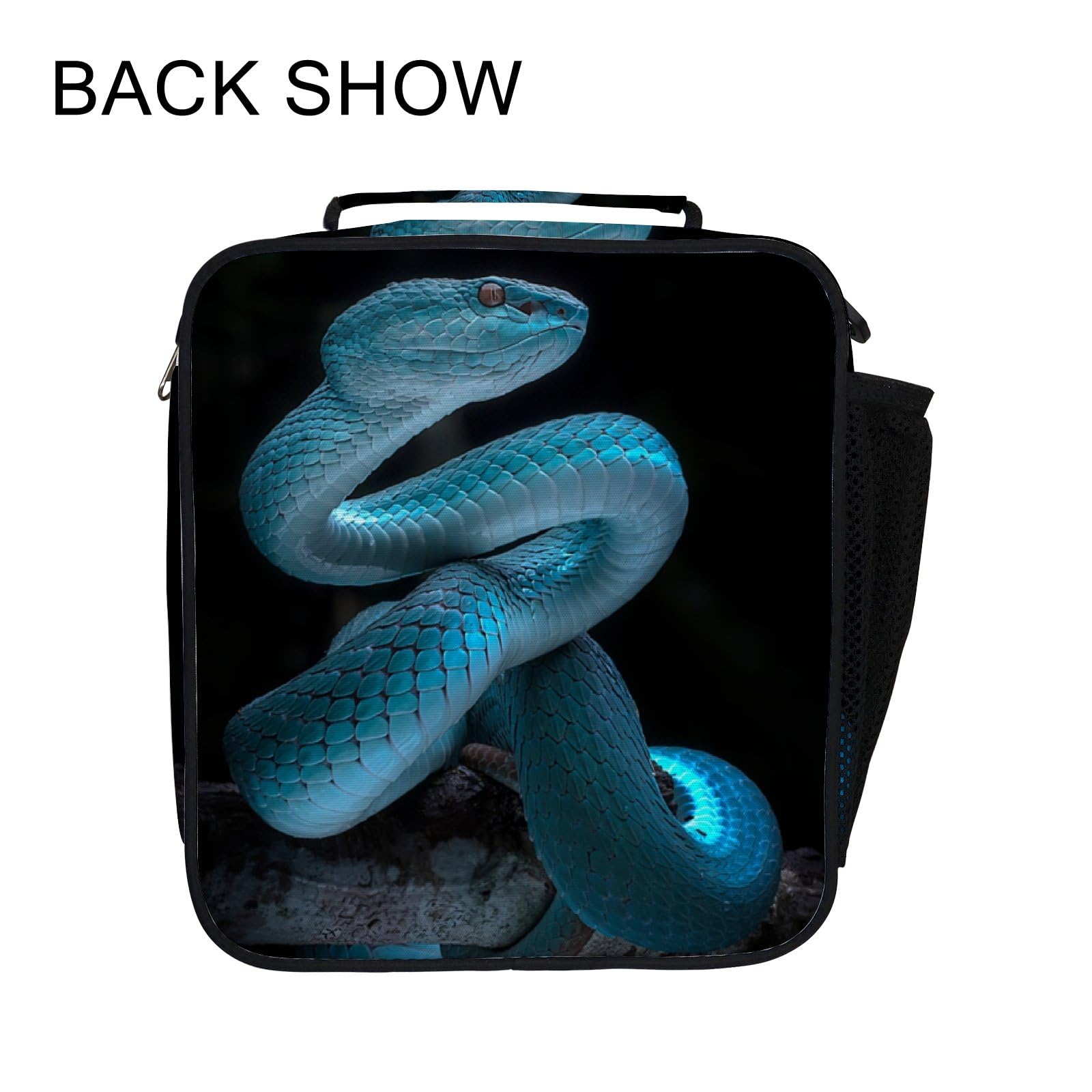 Insulated Snake Print Lunch Bag - Reusable Cooler Tote with Adjustable Shoulder Strap for Men & Women | Perfect for Office, School, Picnics & Outdoor Activities