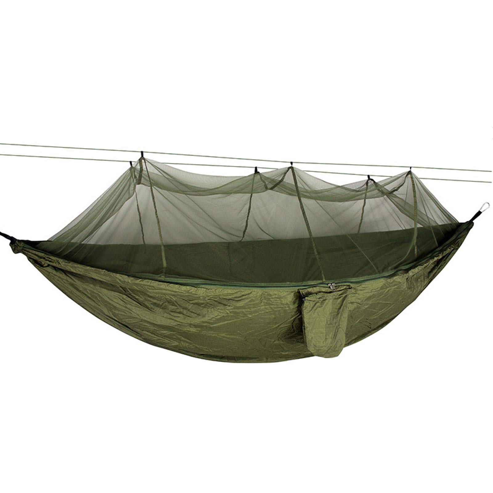 Lightweight Portable Camping Hammock - 660Lbs Capacity Parachute Nylon for Indoor/Outdoor Use | Perfect for Hiking, Backpacking, Beach & Backyard Relaxation (Army Green, 260
