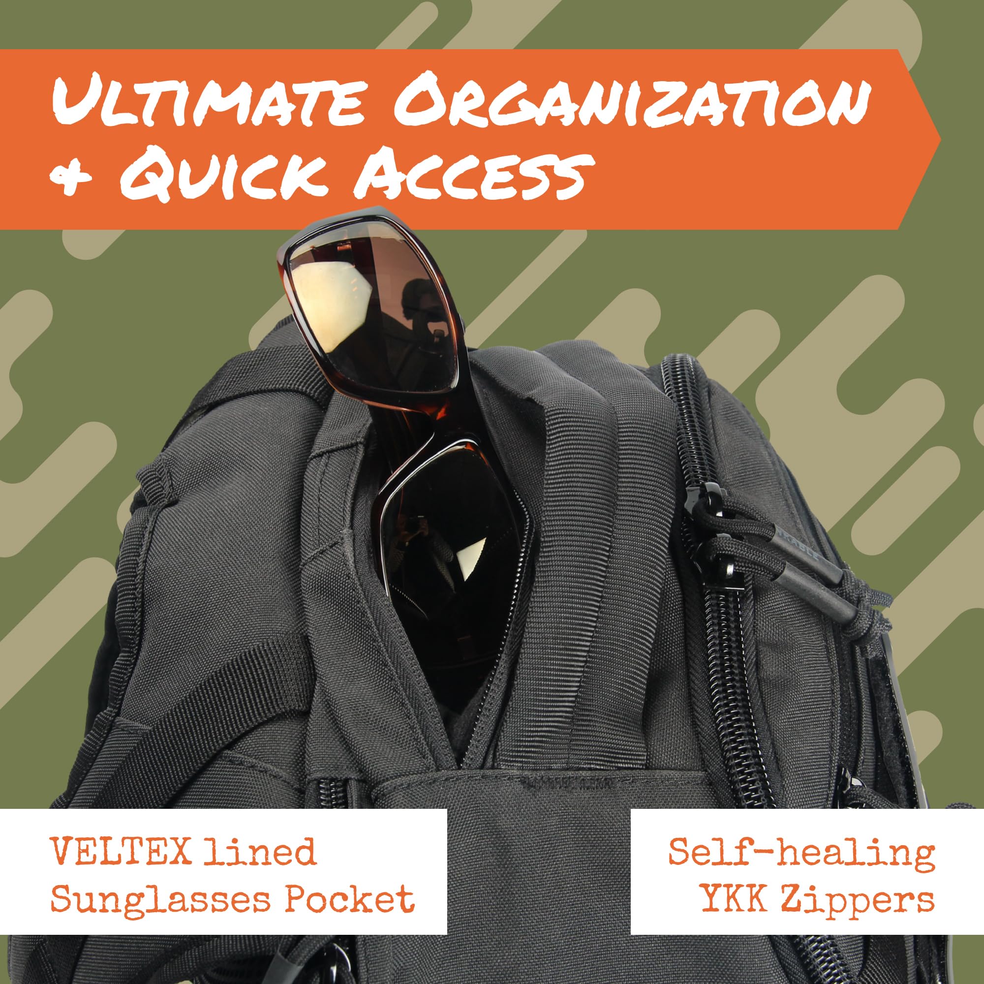 **35L Tactical Backpack for Men - Military MOLLE Rucksack with PALS Webbing | 3-Day Bug Out Army Backpack for Hiking, Survival & EDC | Durable Black Tactical Gear for Outdoor Adventures & Travel**