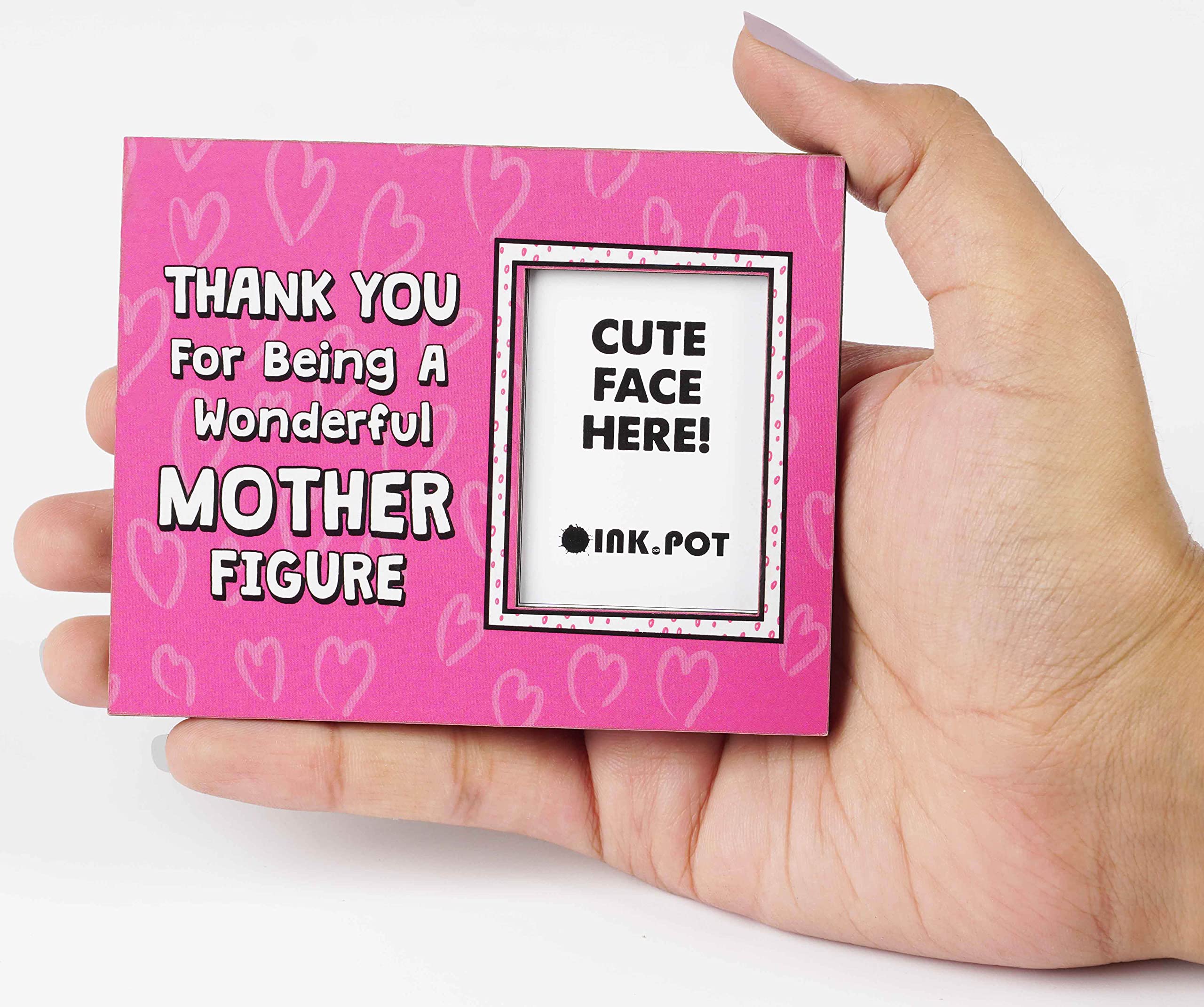 Thank You For Being A Wonderful Mother Figure Magnetic Photo Frame - 8x10 cm Mini Refrigerator Magnet for Stem Mom, Aunt - Perfect for Home, Office & Gifts