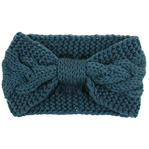 Black Warm Knit Sports Headbands for Women - Handmade Fashion Hairband for Running, Yoga & Workouts (Green, One Size)