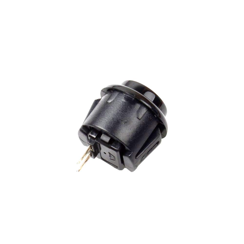 10x 24mm Arcade Push Buttons - Sanwa OBSF-24 Replacement Switches for DIY Arcade Joystick, MAME & JAMMA Video Game Controllers - Perfect for Home Arcade Cabinet Building & Game Controller Repair (Black)