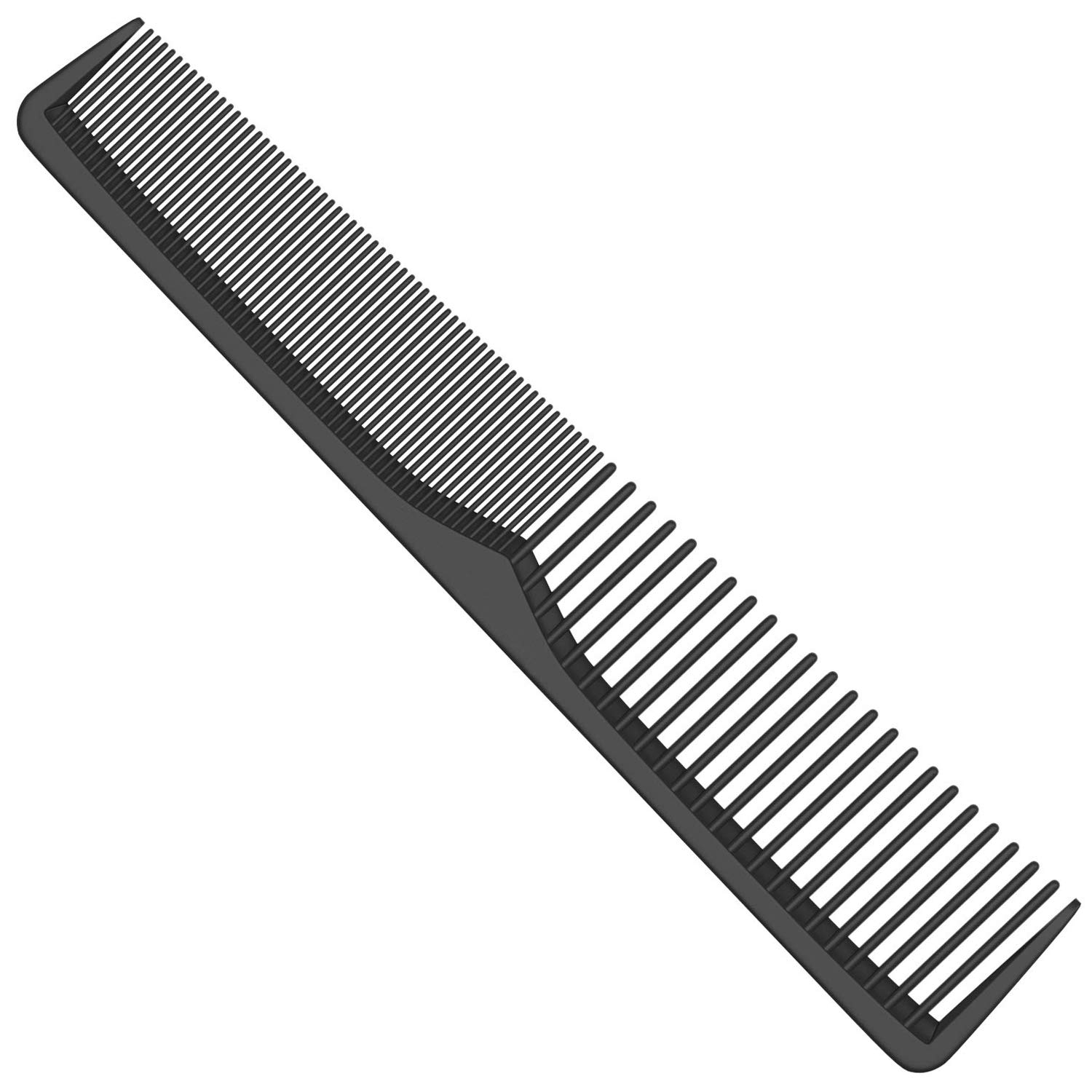 Verceys Professional 7-Inch Black Carbon Fiber Comb - Anti Static, Heat & Chemical Resistant - Wide & Fine Tooth Design for All Hair Types (Men & Women) | Perfect for Styling, Salon Use & Travel