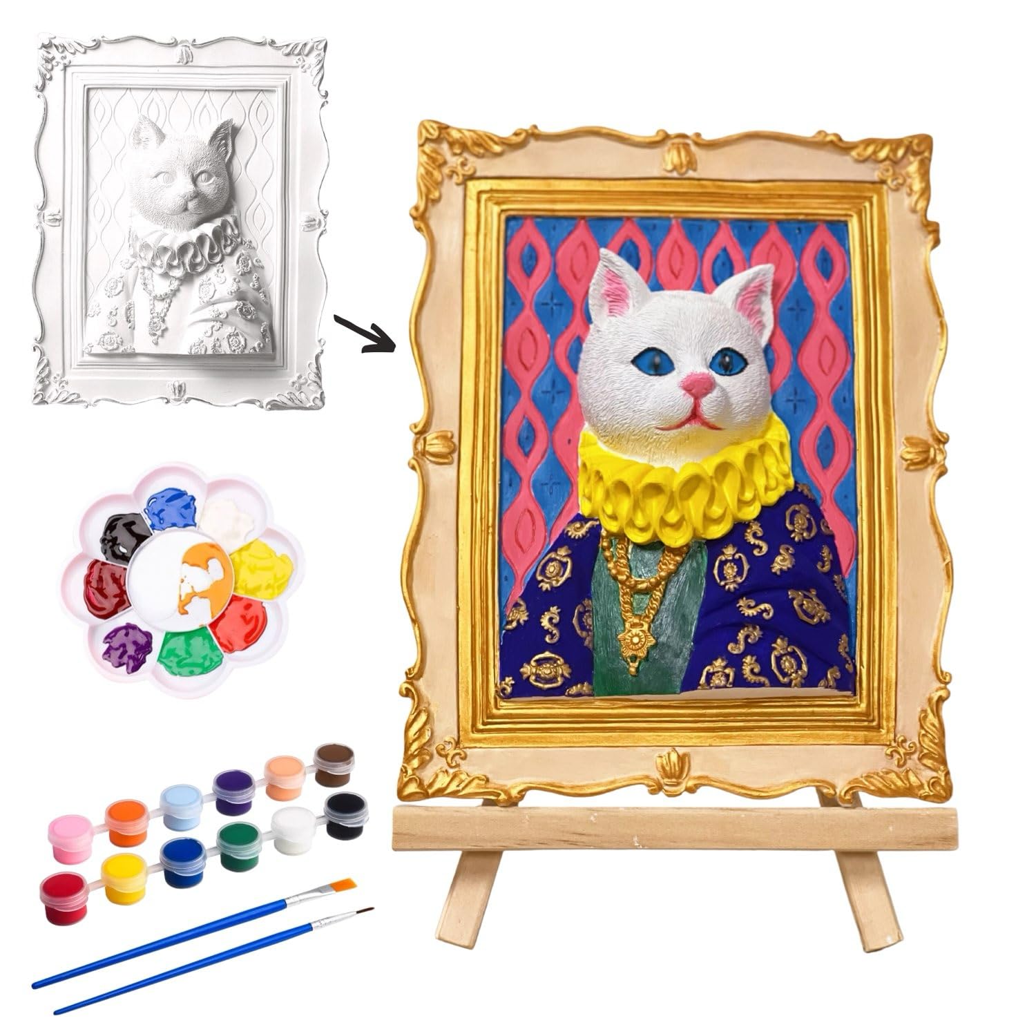 Cat Painting Kit for Adults & Teens - DIY Pet Art Supplies for Cat Lovers | Creative Arts & Crafts Gift for Boys & Girls Ages 6-12 | Fun Group Activity, Home & Office Decor | Perfect for Birthday Parties, Family Bonding & Stress Relief