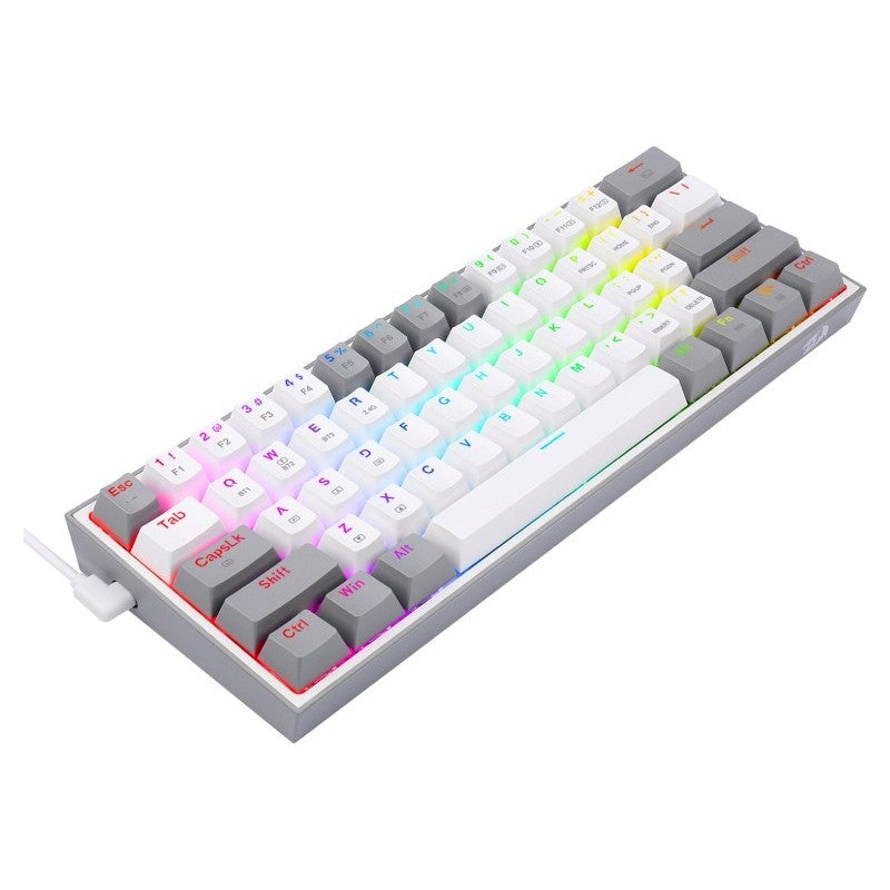 Redragon Fizz Pro K616 RGB Wireless Mechanical Gaming Keyboard - White/Gray - Fast Response, Customizable Backlit for PC, Mac, PS5 - Perfect for Esports, Streaming & Office Work