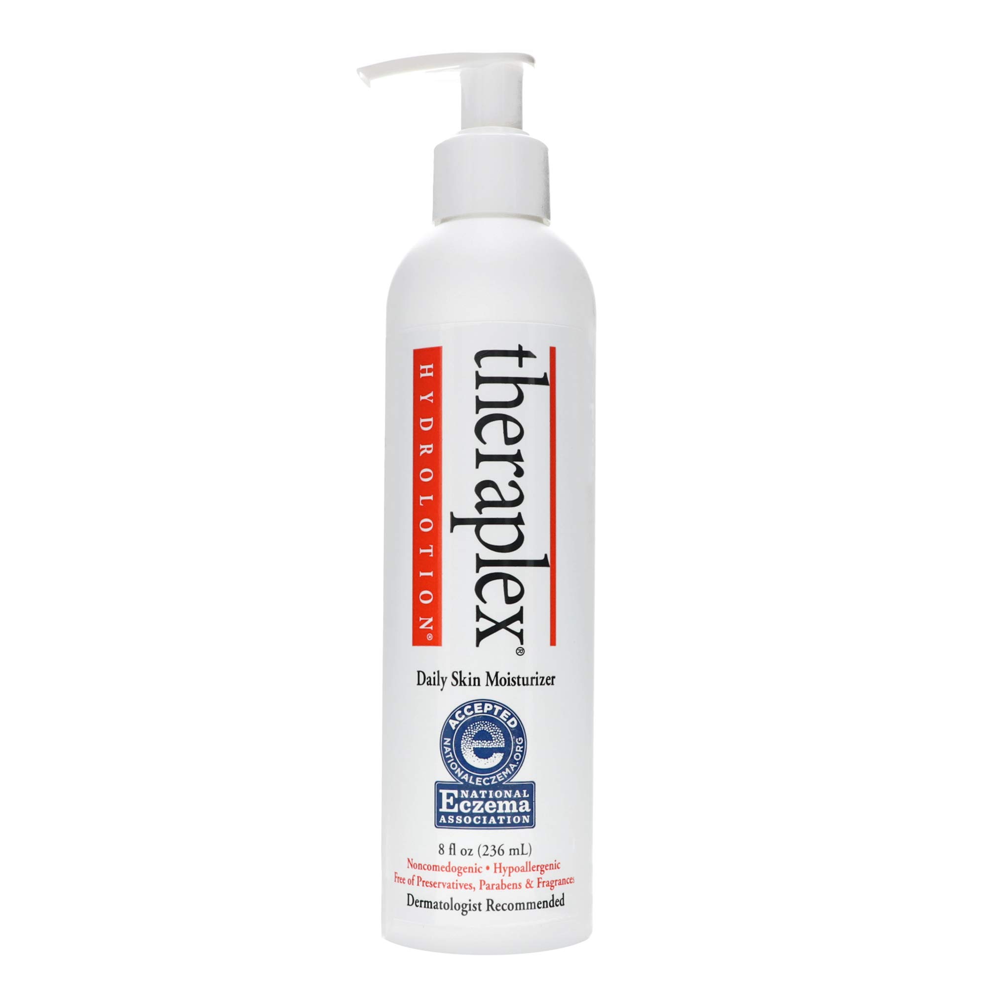 Theraplex Hydro Lotion 8 oz - Fragrance-Free, Hypoallergenic Moisturizer for Dry Skin - Dermatologist Recommended, NEA Approved - Perfect for Eczema & Sensitive Skin Care Routine