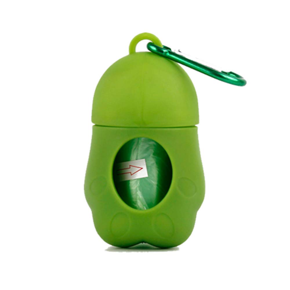 EastVita Green Cartoon Dog Poop Bag Dispenser - Portable Waste Bag Holder for Dog Walking, Park Visits & Outdoor Pet Cleanup