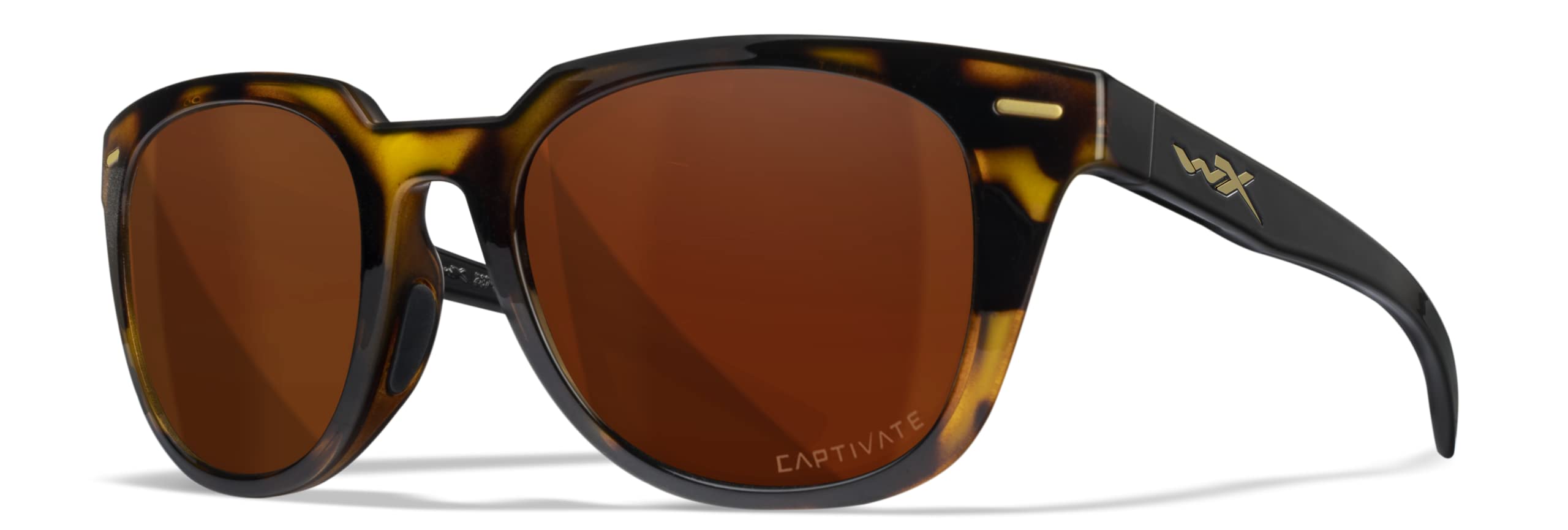 Wiley X Ultra Captivate Polarized Sunglasses for Women - Safety Glasses with UV Protection for Shooting, Fishing, Biking & Extreme Sports - Gloss Demi Black Frames & Copper Lenses - Perfect for Outdoor Adventures, Sports & Daily Wear
