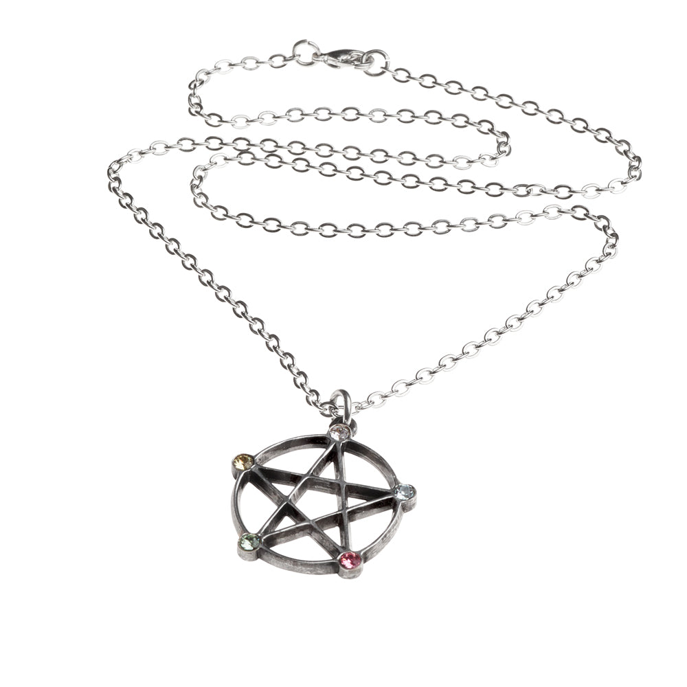 Five Elements Pentagram Pendant Necklace - Spiritual Protection Amulet for Wicca, Pagan & Witchcraft Jewelry - Perfect for Meditation, Rituals & Energy Healing