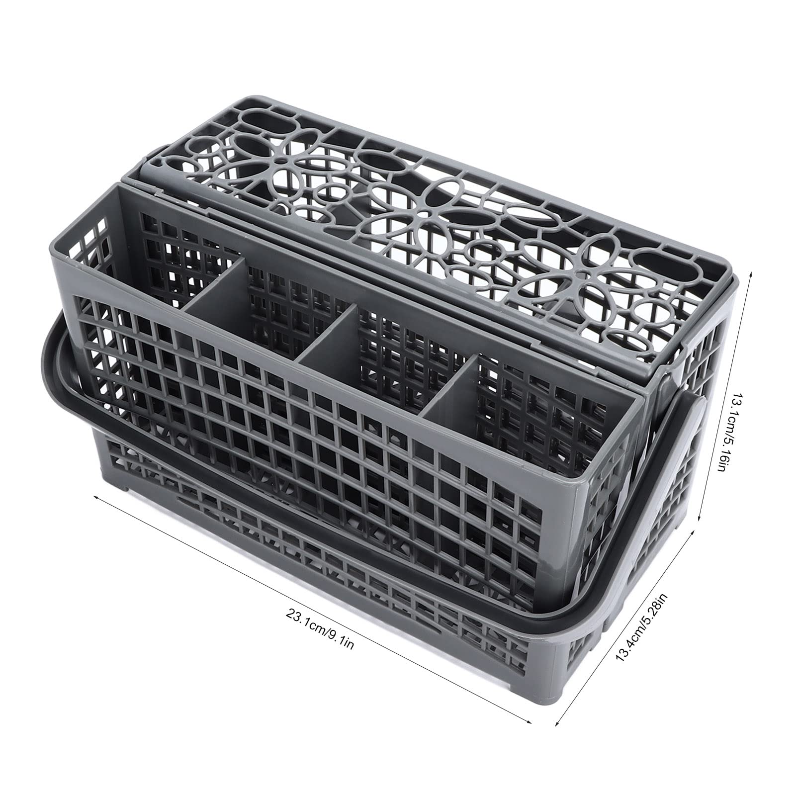 Universal Plastic Dishwasher Silverware Basket with Detachable Handle - Cutlery Storage Box for Kitchen Organization | Fits Most Dishwashers, Perfect for Utensils, Forks, Spoons & Knives