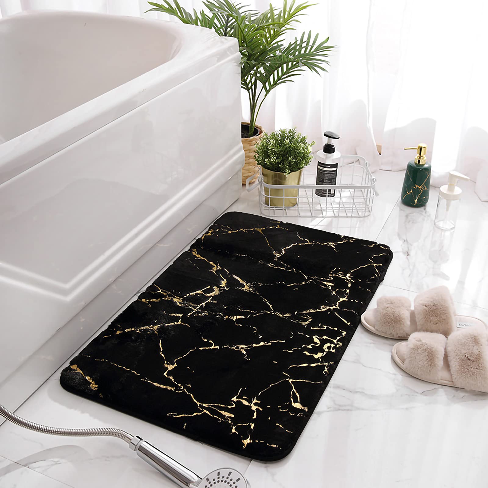 Eanpet Non-Slip Marble Bath Mat - Soft Washable 20