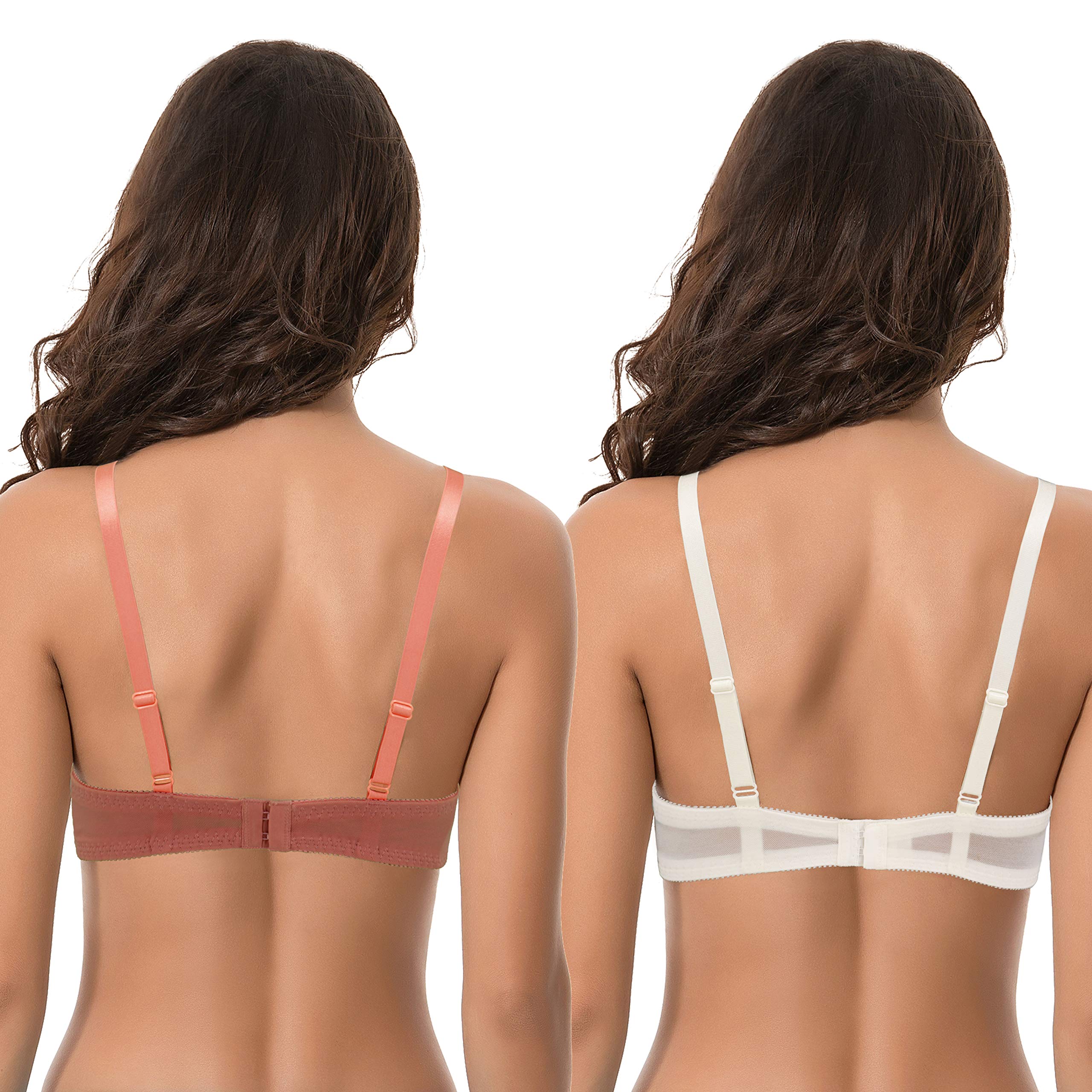 Curve Muse Women's Plus Size Push Up Bra with Underwire & Lace Embroidery - Adds 1 Cup Size - Perfect for Date Nights, Special Occasions & Everyday Confidence Boost