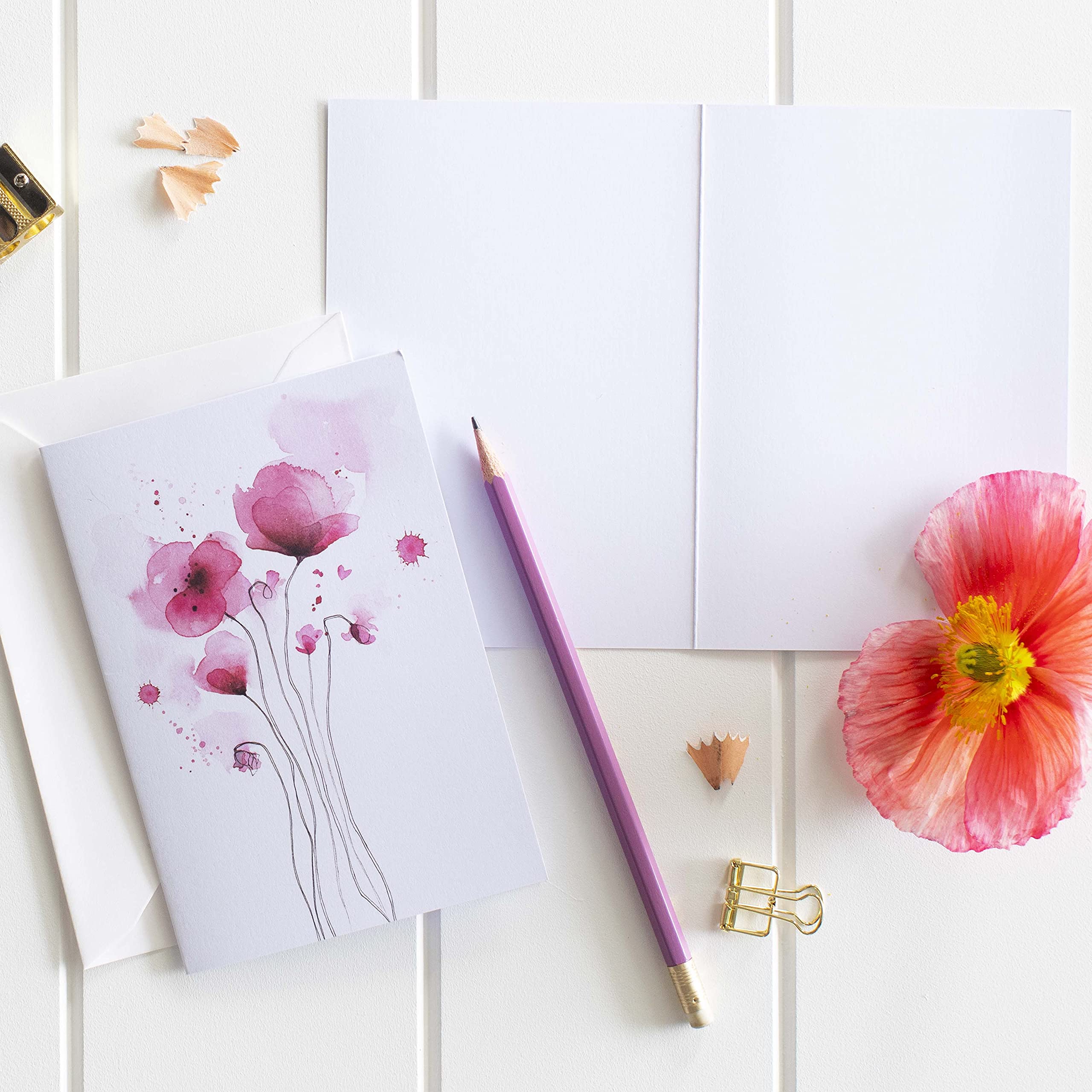 24-Pack Watercolor Botanical Greeting Cards with Envelopes & Seal Stickers - Blank All-Occasion Cards for Thank You, Appreciation, Birthday & Sympathy - Perfect for Handwritten Notes, Gifts & Special Occasions