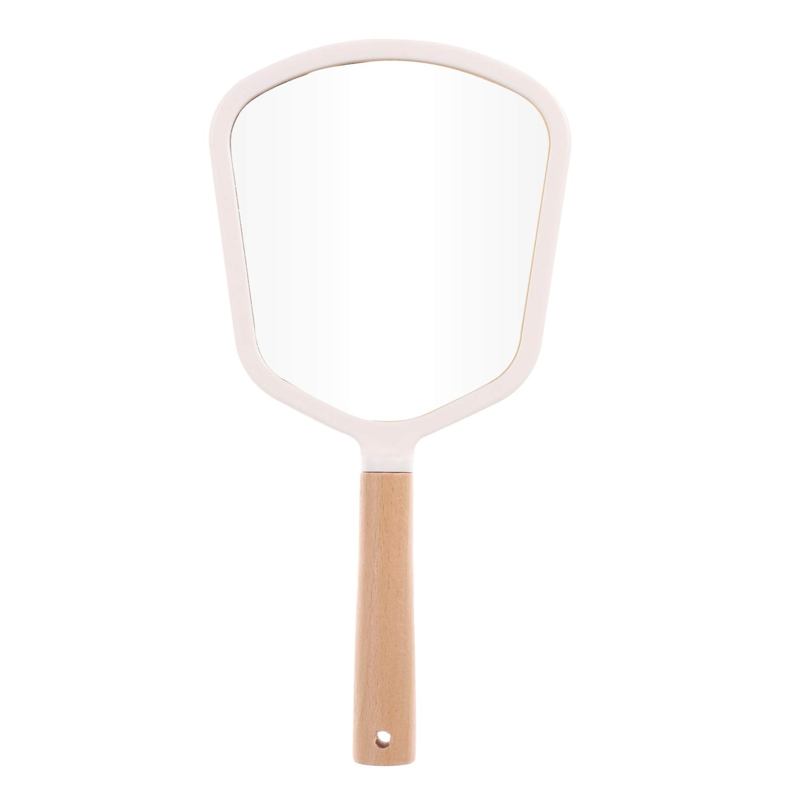 Vintage Handheld Vanity Mirror for Travel & Makeup - Oval Embossed Design with Handle, Magnifying Mirror for Face & Beauty (White) | Perfect for Home, Travel, and Professional Makeup Artists