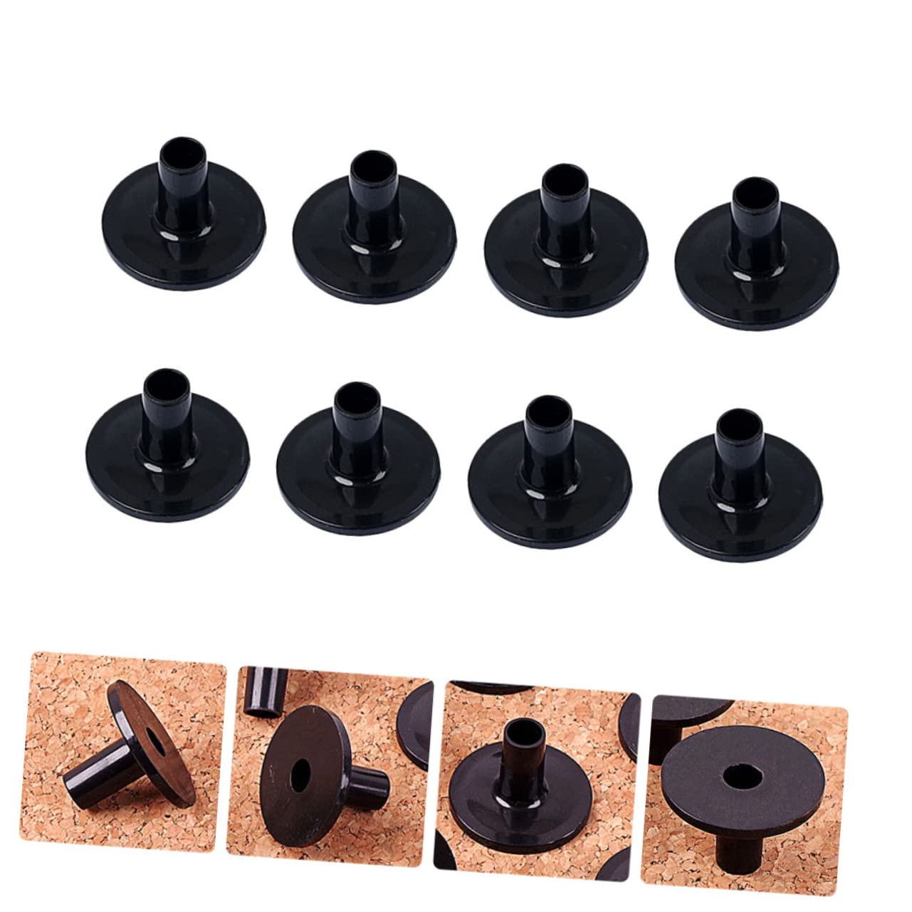 8 Pack Black Plastic Drum Cymbal Stand Sleeves - Easy Replacement Parts for Drum Set Accessories | Perfect for Live Performances, Studio Recording & Drum Maintenance