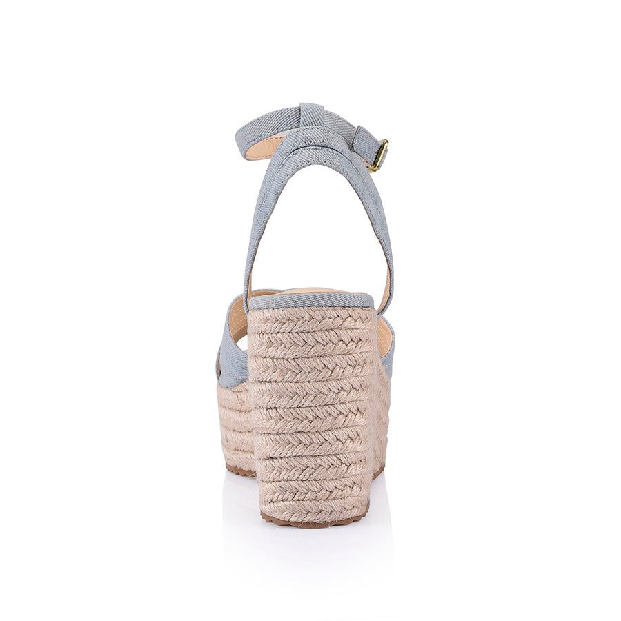 Callie Rope Wedges - Stylish Denim Wedge Sandals for Women | Comfortable Summer Shoes for Beach, Casual Outings & Date Nights