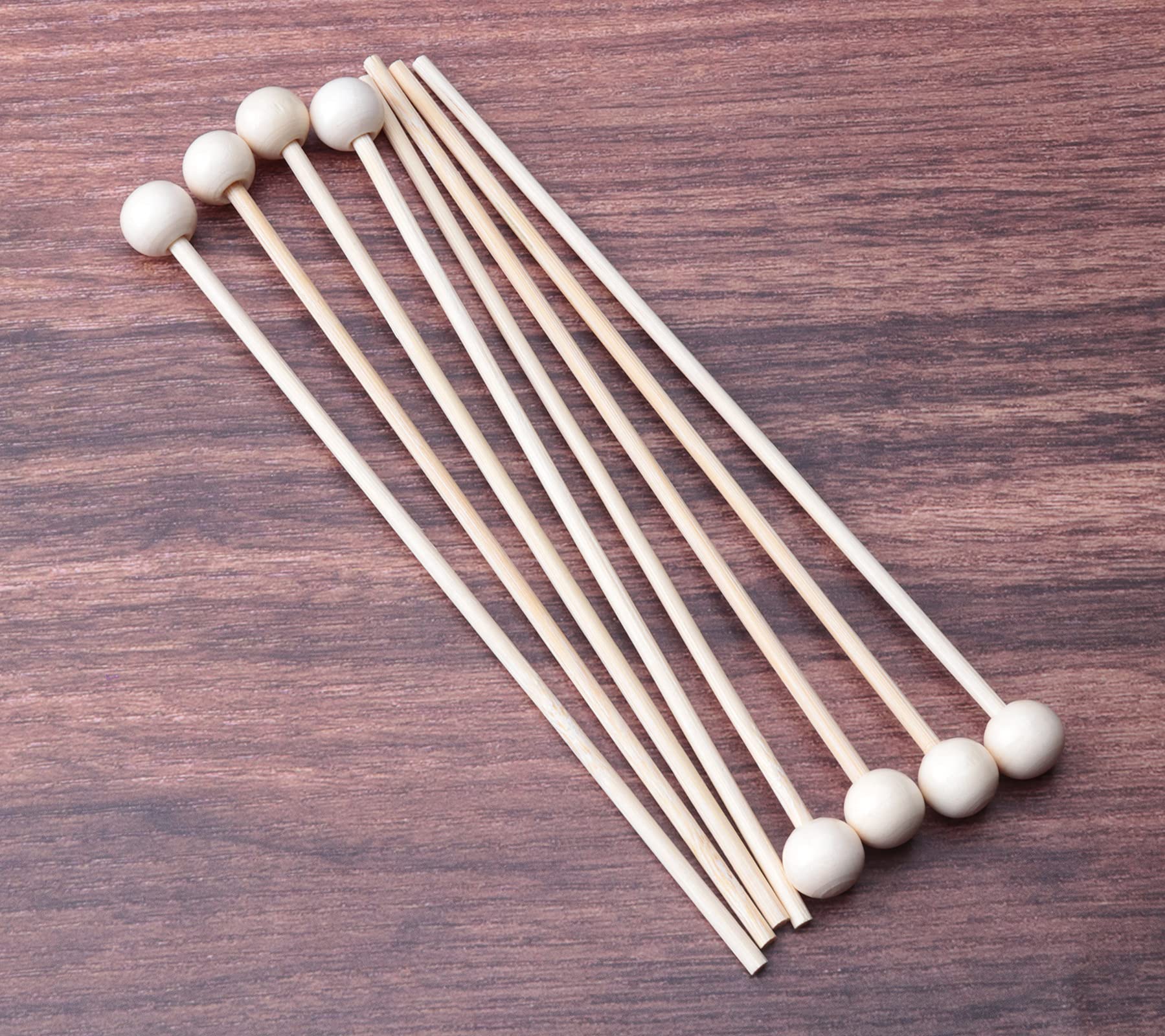 50 Pcs 6 Inch Natural Wooden Rock Candy Sticks with Ball - Cake Decorating, Lollipop, Drink Stirrers, Coffee Sticks, Appetizer Skewers for Parties, Weddings & DIY Crafts