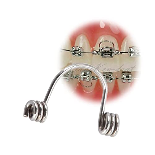 50pcs Orthodontic Torque Spring Arched Elastic Springs 0.017×0.025 Middle Size - 5 Packs for Dental Braces, Teeth Alignment & Orthodontic Treatment - Perfect for Dentists, Orthodontists & DIY Teeth Correction