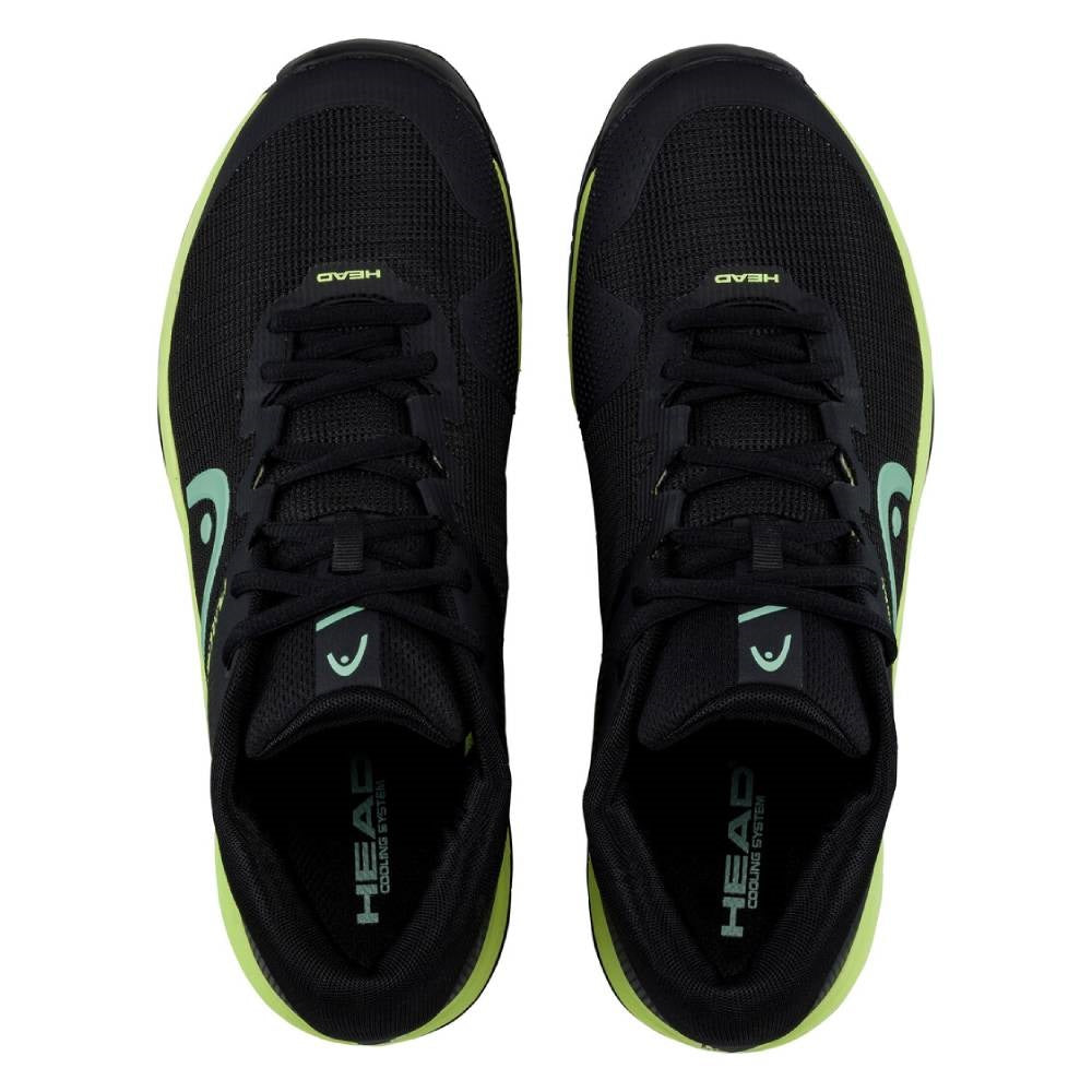 Head Revolt Evo 2.0 Men's Pickleball Shoes - Lightweight Tennis Shoes for Men with Cushioned Support - Black/Green - Perfect for Pickleball, Tennis & Court Sports