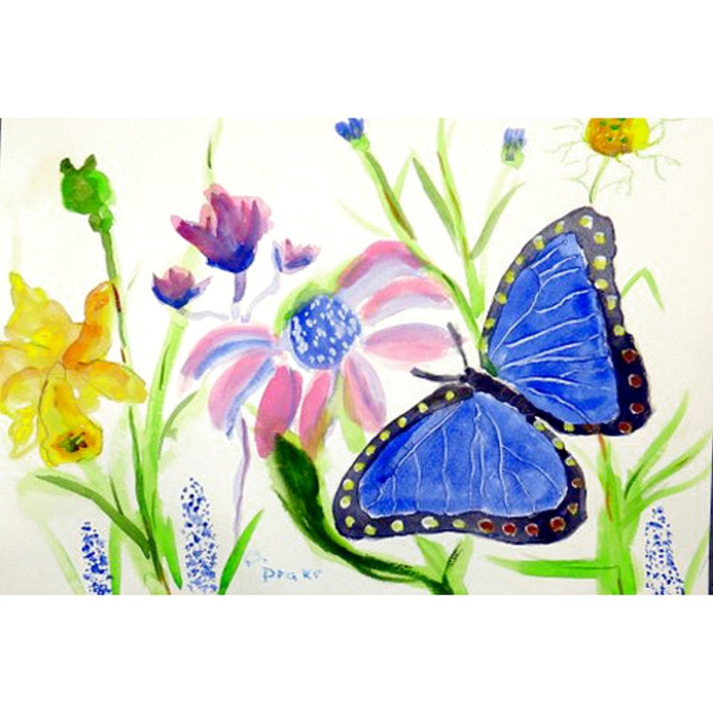 Betsy Drake PM349 Blue Morpho Placemats Set of 4 - Waterproof & Heat-Resistant Dining Table Mats for Kitchen, Restaurant, and Outdoor Picnic Use