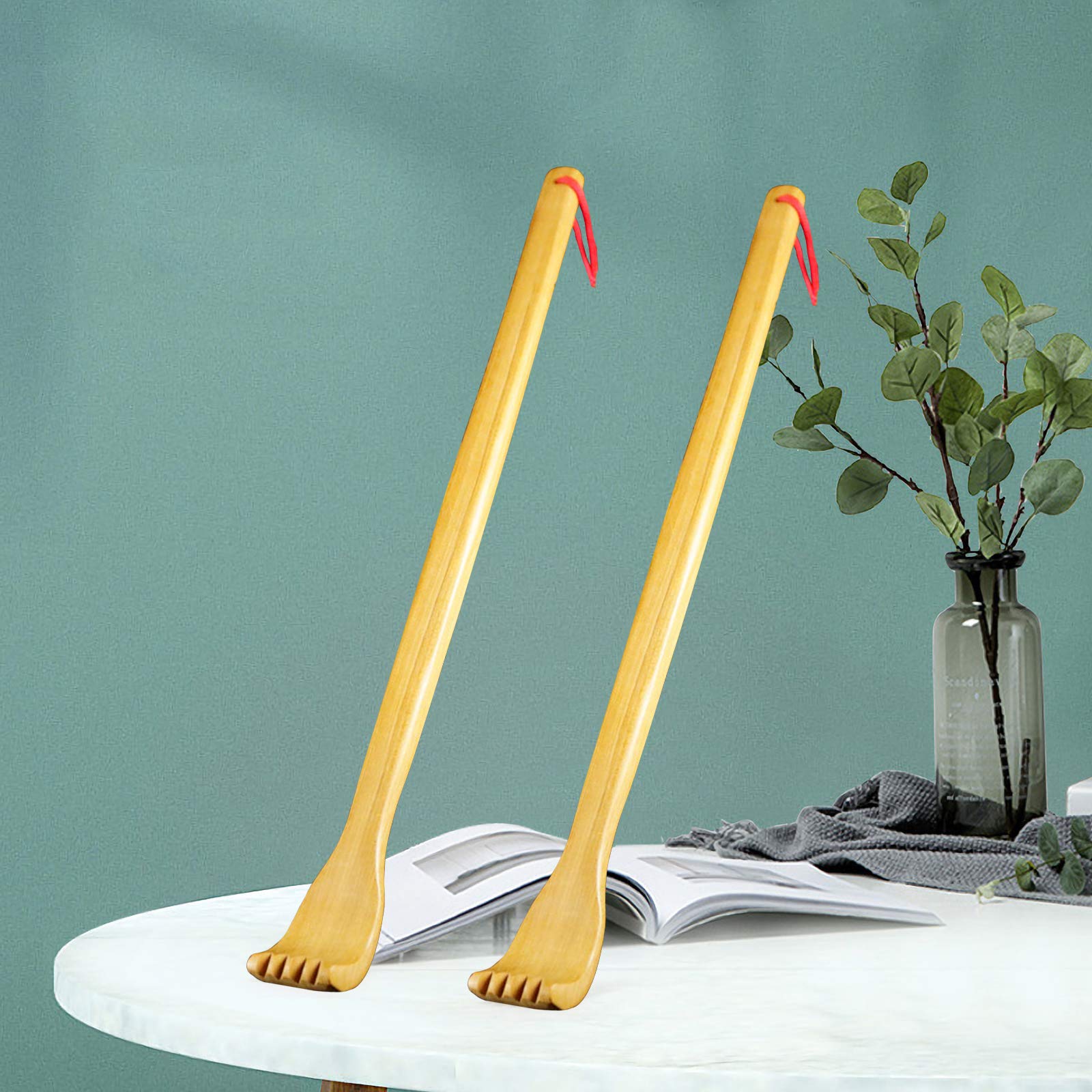 VEGCOO 2-Pack Wooden Back Scratcher & Massager - Extra Long Body Itch Relief Tool for Relaxation | Perfect for Home, Office, Travel & Gift Giving