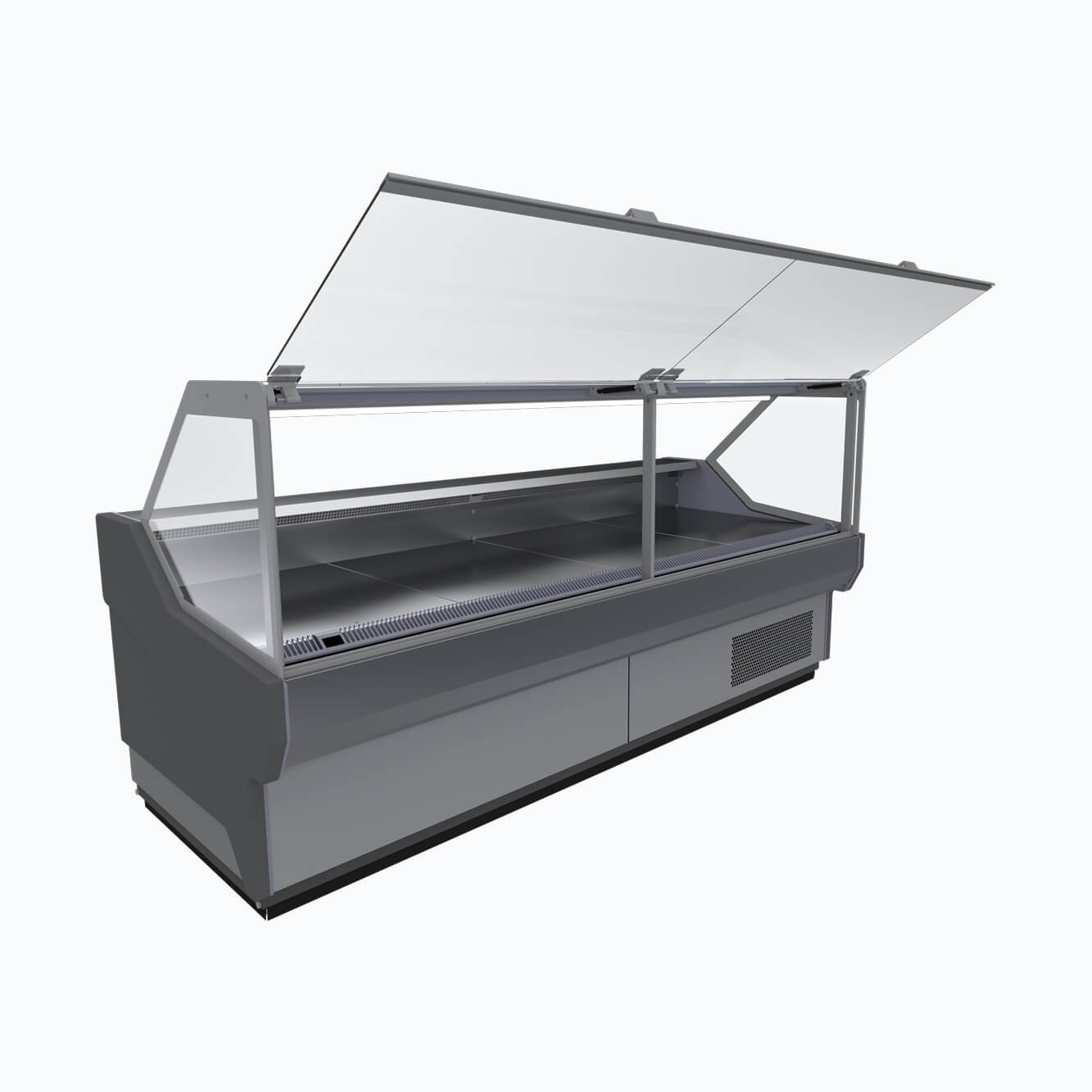 Bromic DD1250SG NR Square Glass Deli Display Case - Commercial Refrigerated Food Showcase for Delis, Bakeries & Cafes - Perfect for Displaying Sandwiches, Pastries & Fresh Foods
