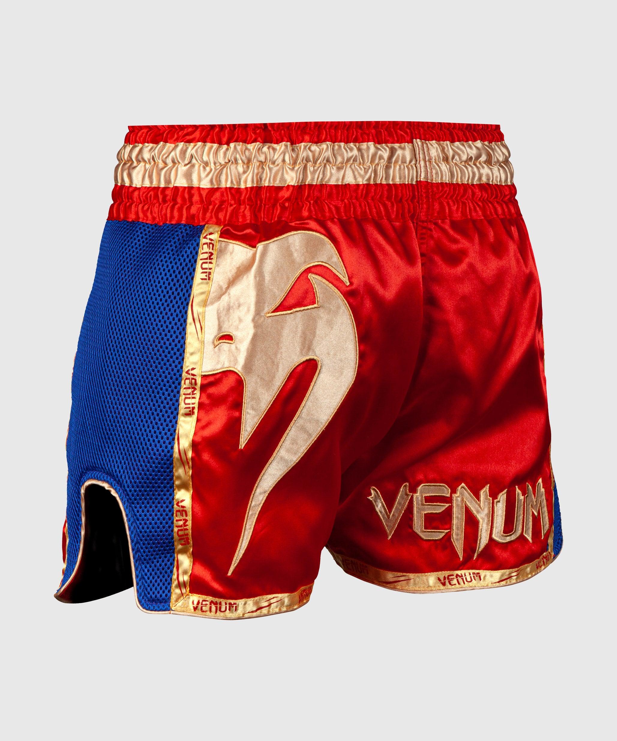 Venum Giant Muay Thai Shorts for Men - Breathable MMA Fight Shorts with Split Side Design (Red/Gold) - Perfect for Muay Thai Training, MMA Fighting & Kickboxing Workouts