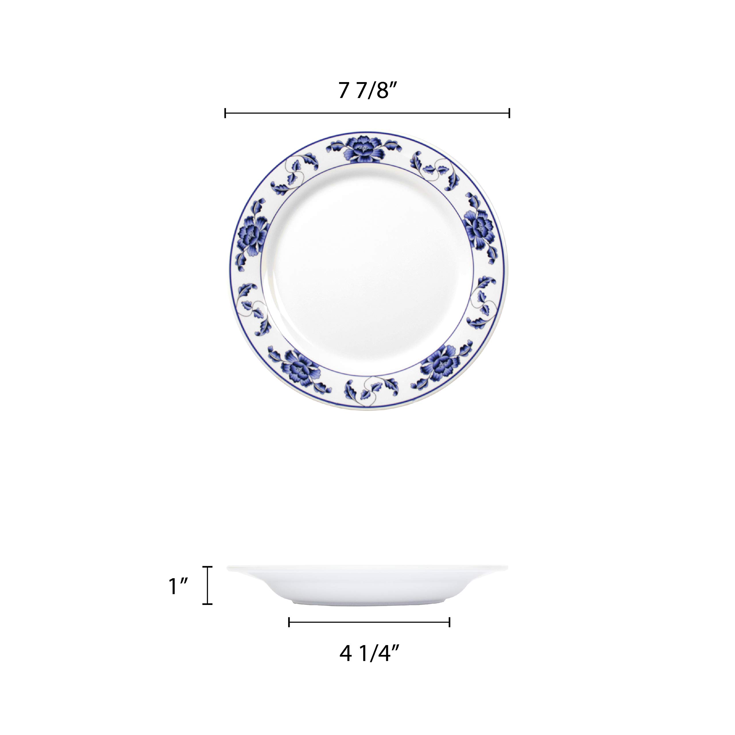 Premium Lotus Melamine Dinnerware Set - 7 oz Soup Plate (7 7/8 Inch) - Durable & Stylish 12-Piece Collection - Perfect for Restaurants, Catering & Outdoor Dining