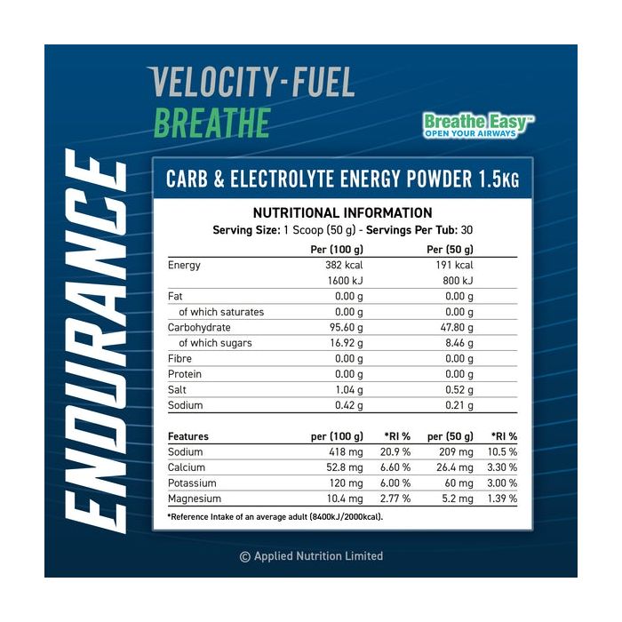 Applied Nutrition Endurance Carb & Electrolyte Energy Powder - Blackcurrant Flavor 1.5kg | Workout Recovery & Hydration Supplement for Athletes | Pre-Workout & Post-Exercise Energy Boost
