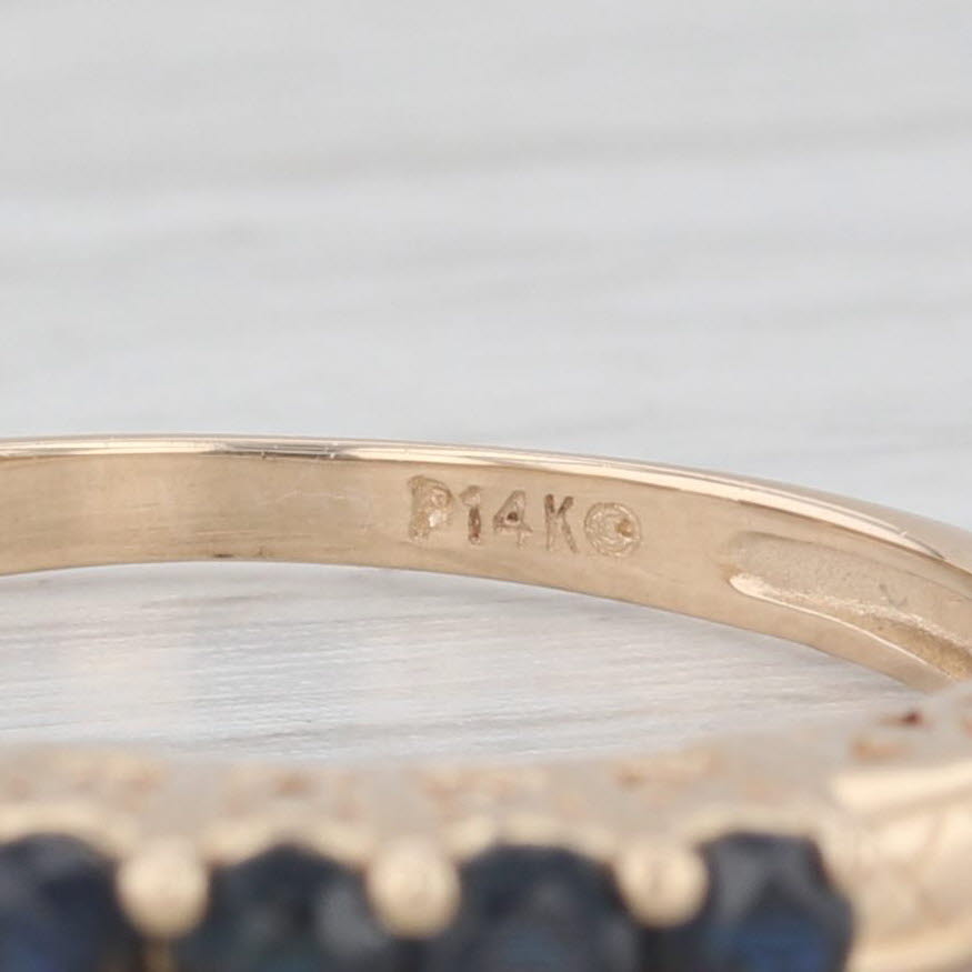 0.50ctw Blue Sapphire Ring 14k Yellow Gold Size 7.5 - Stackable Wedding Band, Anniversary Gift for Her, Perfect for Everyday Wear & Special Occasions
