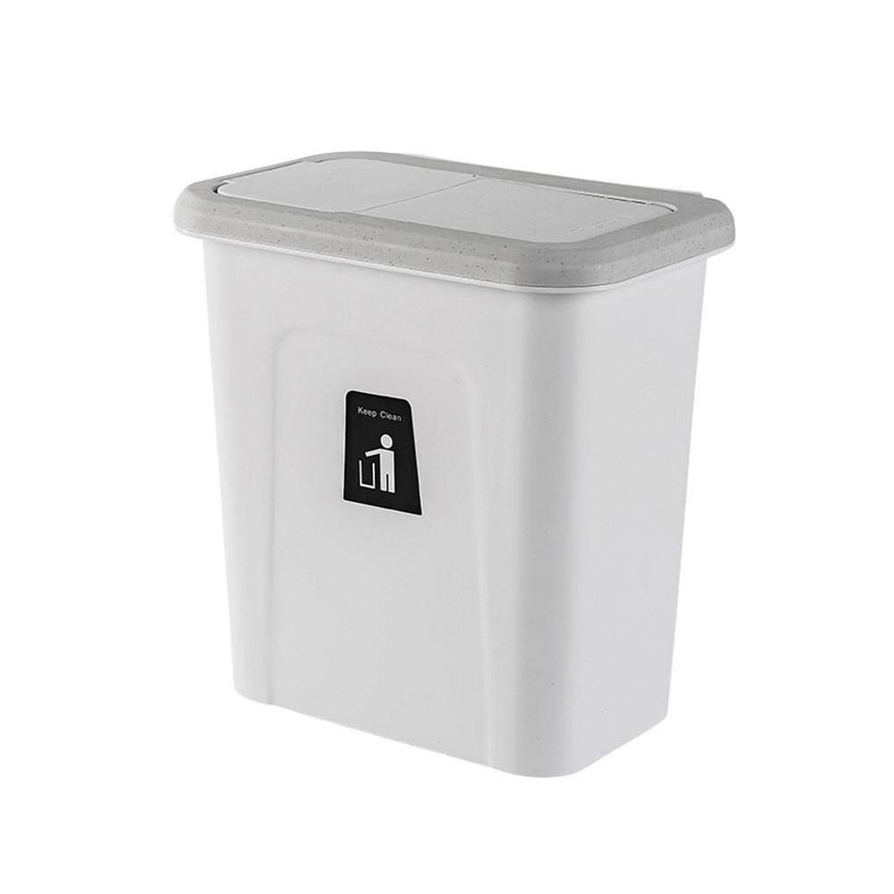 White Push-Top Trash Can with Automatic Return Lid - Outdoor & Kitchen Garbage Bin for Fruits, Vegetables, Pericarp Waste - Perfect for Cabinet, Cupboard & Chef Hanging Storage (Ideal for Home, Restaurant & Office Use)