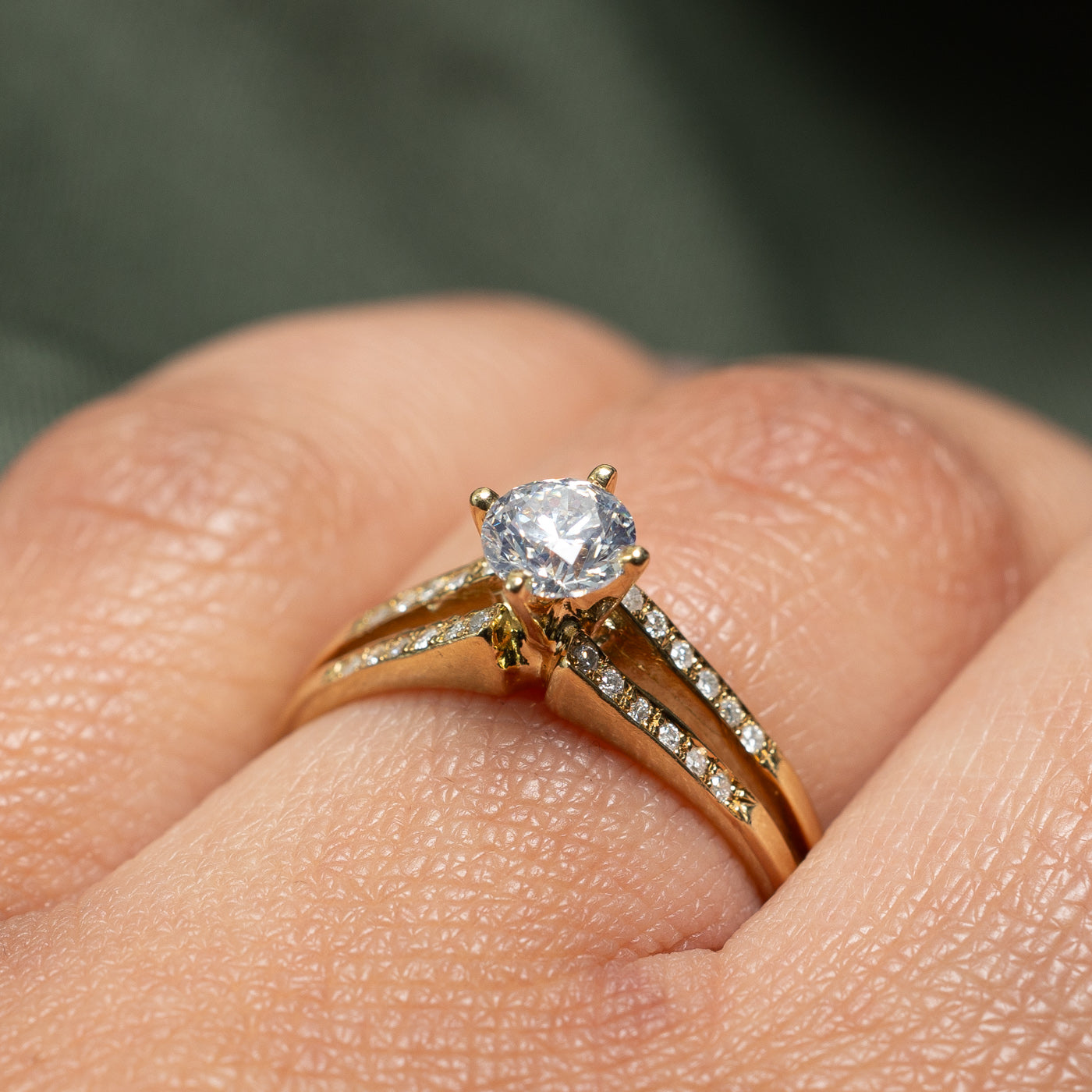 0.47ct Diamond Tapered Engagement Ring for Women - 0.12ctw Side Stones, Size 7 | Elegant High Set Solitaire Ring for Proposal, Anniversary & Wedding Jewelry Gift