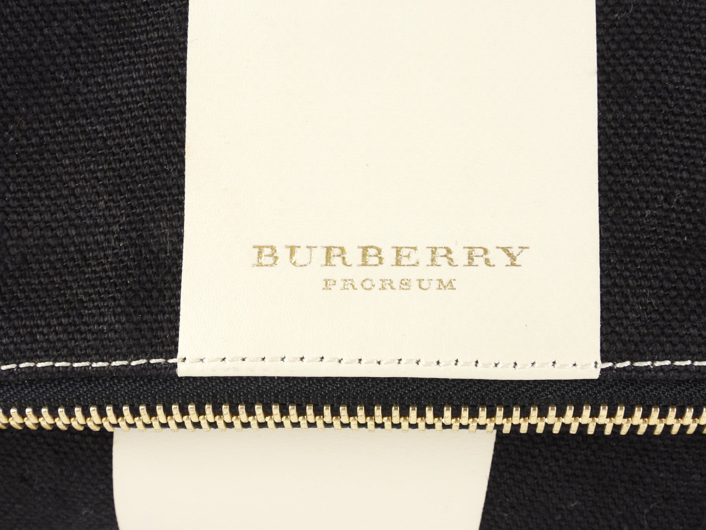 Burberry Prorsum Black & White Striped Coated Canvas Zip Pouch with Adjustable Strap - Luxury Crossbody Bag for Women, Perfect for Travel & Everyday Essentials