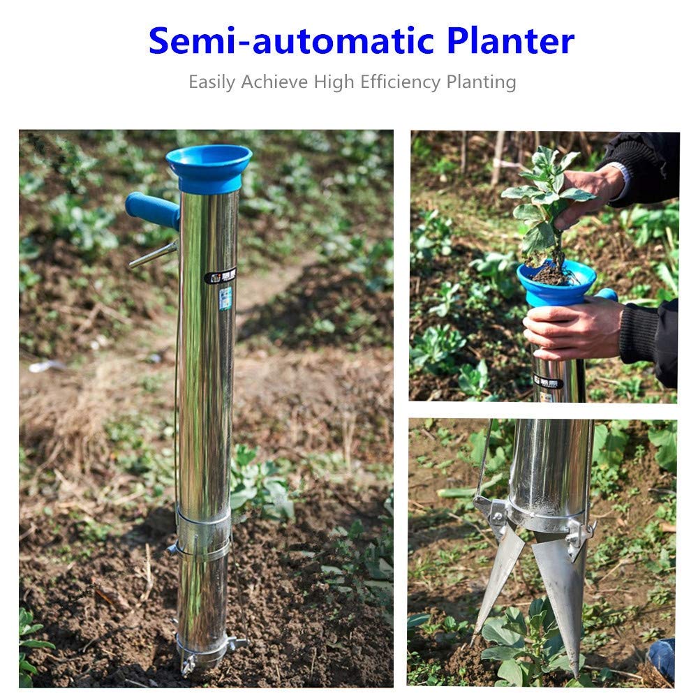 Long Handle Bulb Planter Tool - Manual Garden Transplanter for Vegetables, Flowers & Seedlings - Perfect for Planting Bulbs, Seedlings & Small Plants in Garden Beds, Pots & Raised Gardens