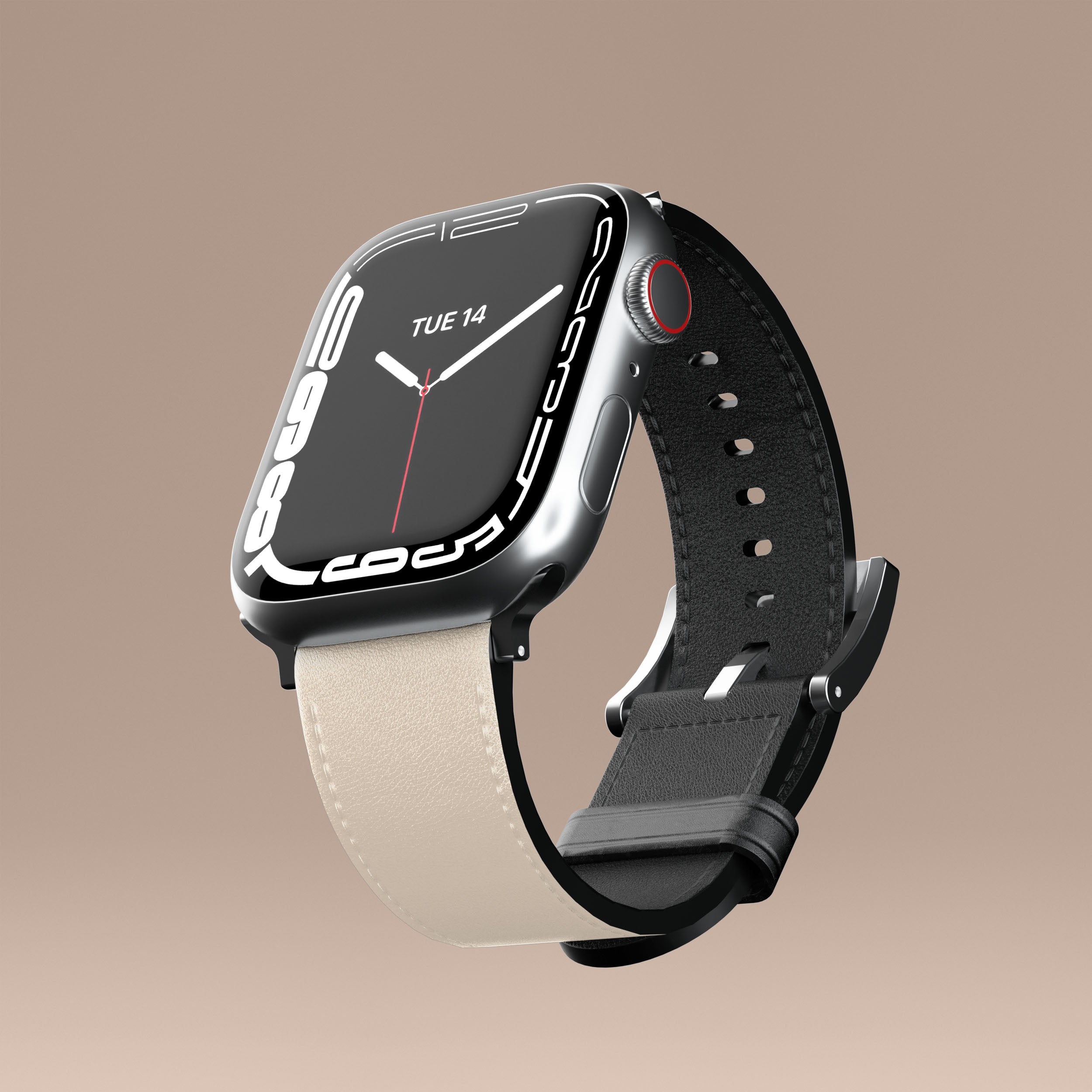 Luxury Beige Leather Apple Watch Band for Women & Men - Elegant Country Club Style, Compatible with All Apple Watch Series - Perfect for Golf, Business & Casual Wear