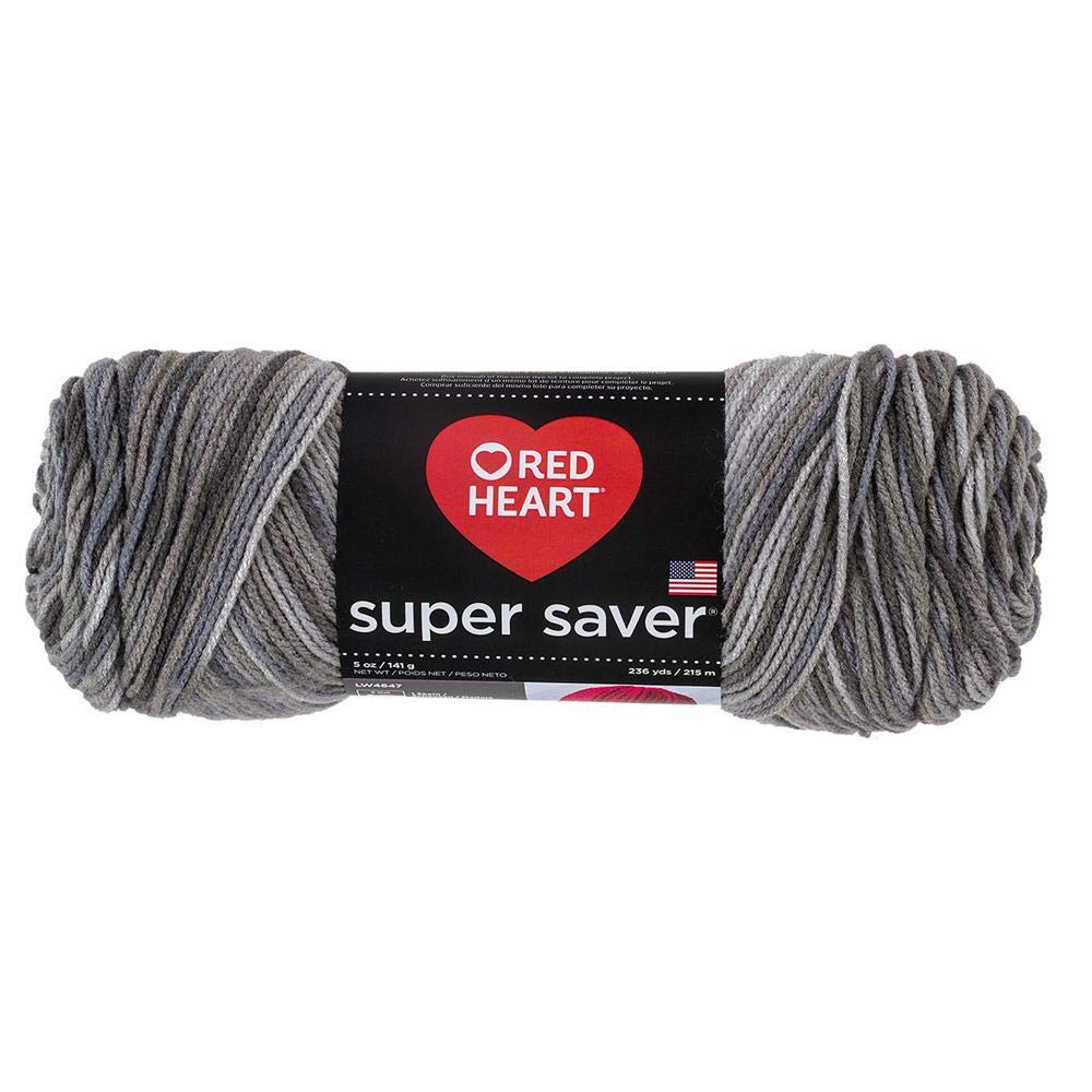 Red Heart Super Saver Dove Yarn - Soft Acrylic Knitting & Crochet Yarn for Blankets, Scarves, Hats - Perfect for DIY Craft Projects & Gift Making