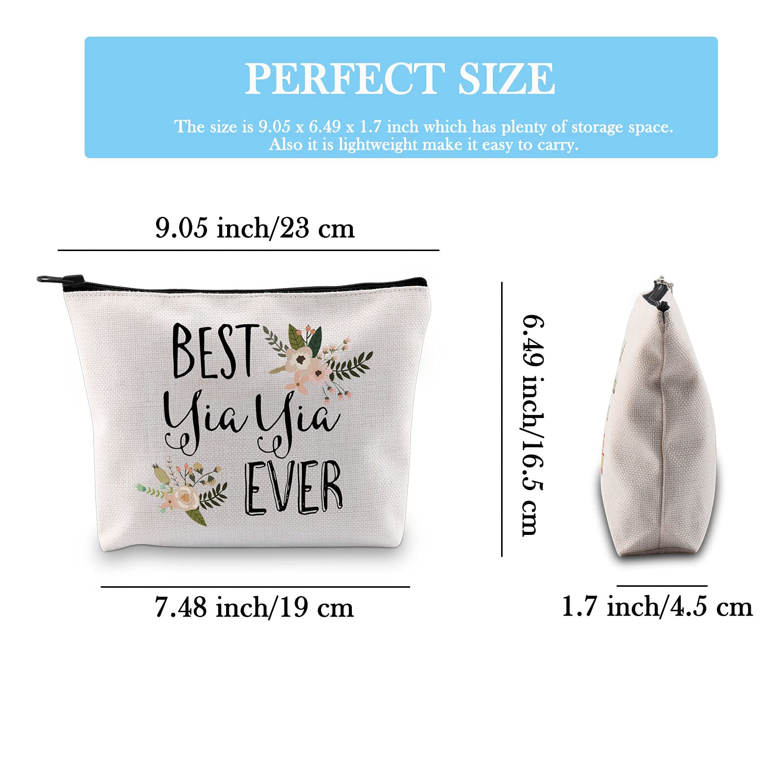 Best Yiayia Ever Gift - Premium Grandma Toiletry Travel Bag for Women | Thoughtful Present for Greek Grandmothers | Perfect for Travel, Mother's Day & Birthday Gifts