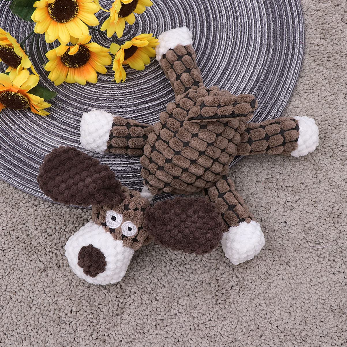 POPETPOP Interactive Squeaky Dog Toys for Small Dogs - Plush Pig Stuffed Animal with Rope, Brain Training & Educational Chew Toy - Perfect for Christmas Gifts, Indoor Play & Puppy Teething Relief