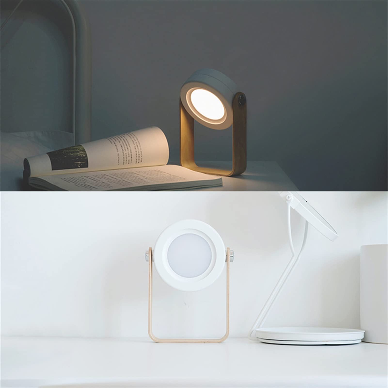 Retractable LED Nightstand Lamp - USB Charging, Touch Control, Eye Protection for Bedroom & Reading | Foldable Table Light for Bedside, Travel & Camping (White)