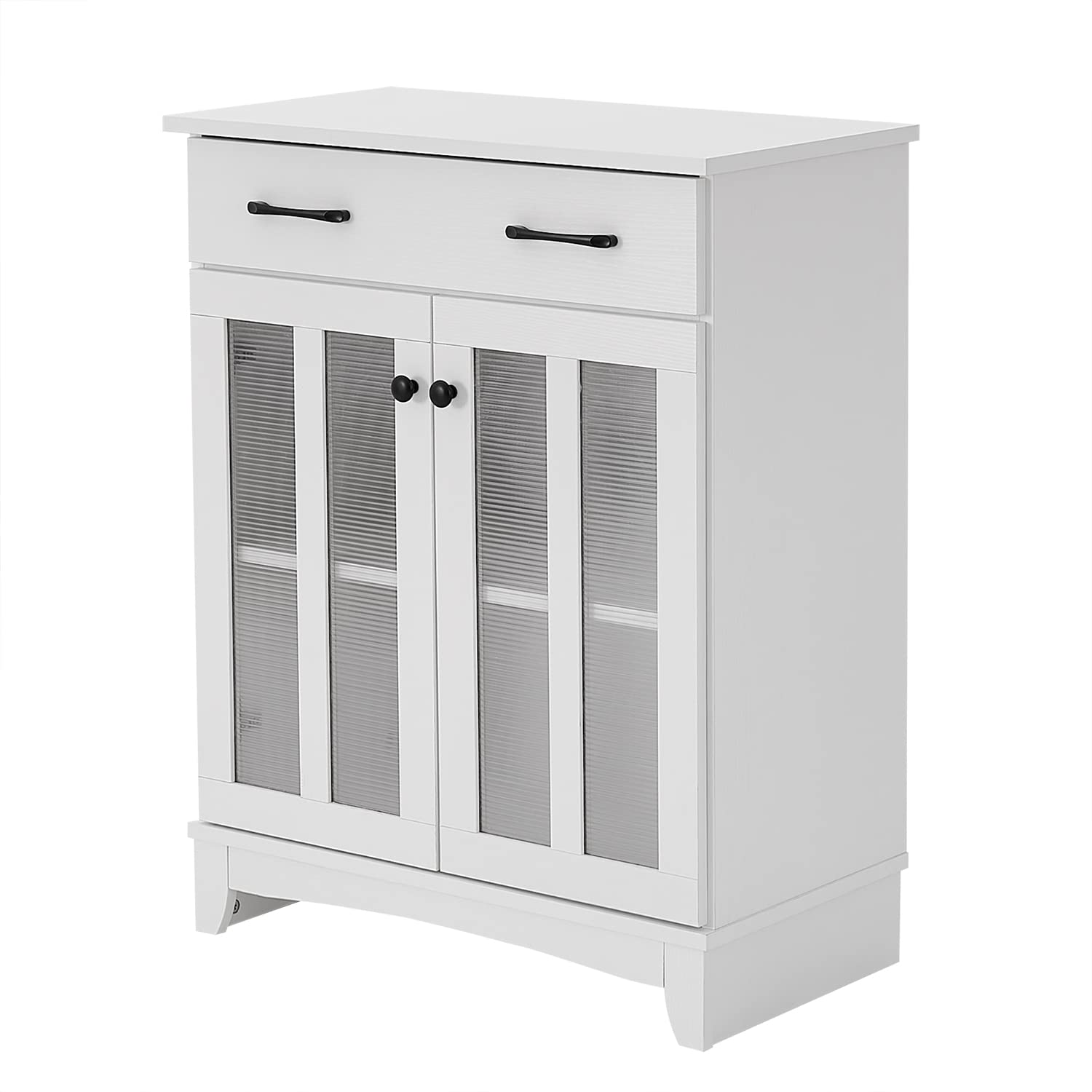 Panana Accent Sideboard Buffet - White Kitchen Storage Cabinet with Doors & Drawers | Bathroom Floor Cabinet, Coffee Bar Cupboard for Dining Room, Living Room, Entryway & Hallway | Perfect for Home Organization & Stylish Storage Solutions