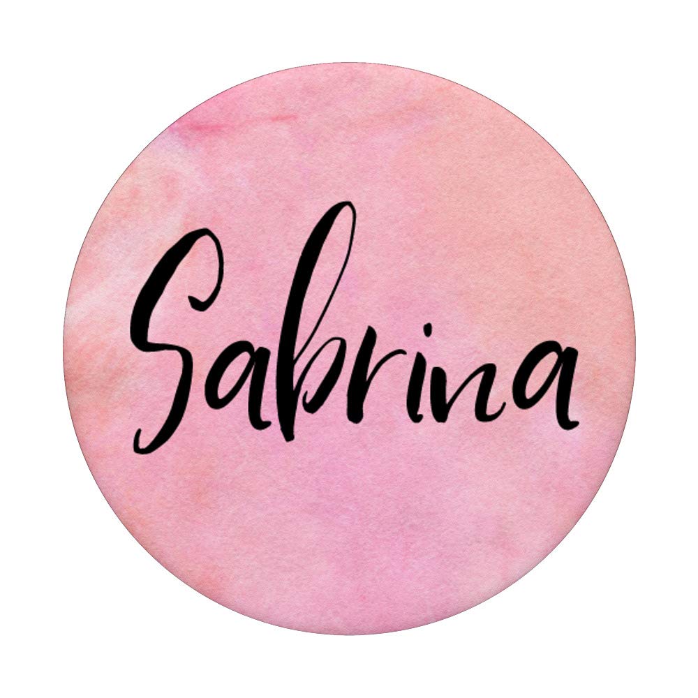 Sabrina Name Necklace - Black on Pink Personalized Jewelry for Women | Gift for Girlfriend, Wife, Daughter | Birthday, Anniversary, Valentine's Day