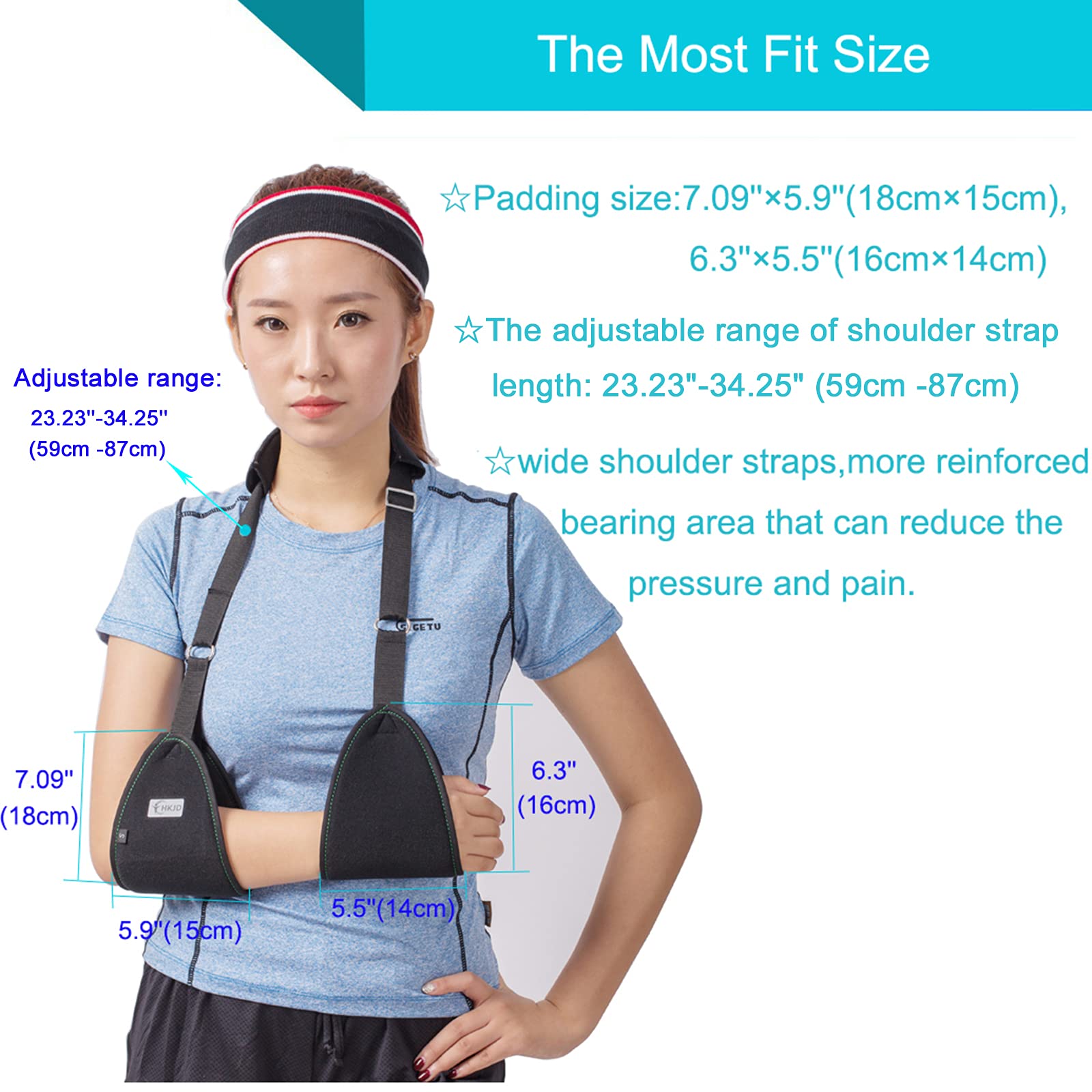 **Adjustable Triangle Arm Sling for Shoulder, Wrist & Elbow Support - Lightweight Medical Shoulder Immobilizer with Soft Padding for Broken, Fractured or Dislocated Arm - Ideal for Post-Surgery, Sports Injuries & Daily Comfort**