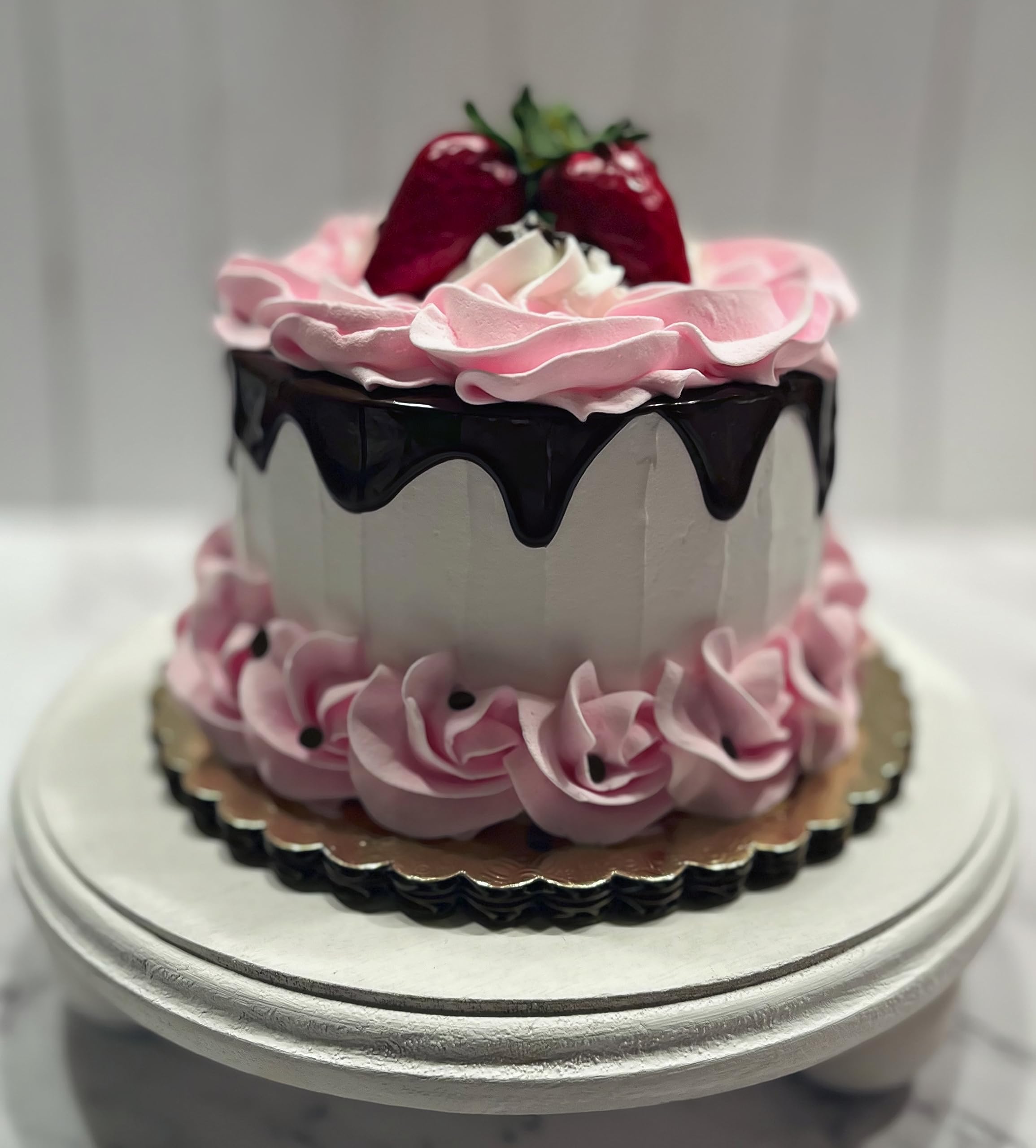 Handmade Pink Sweetheart Valentine's Day Fake Cake - Artificial Decorative Cake by Dezicakes - Perfect for Wedding, Baby Shower & Party Decorations