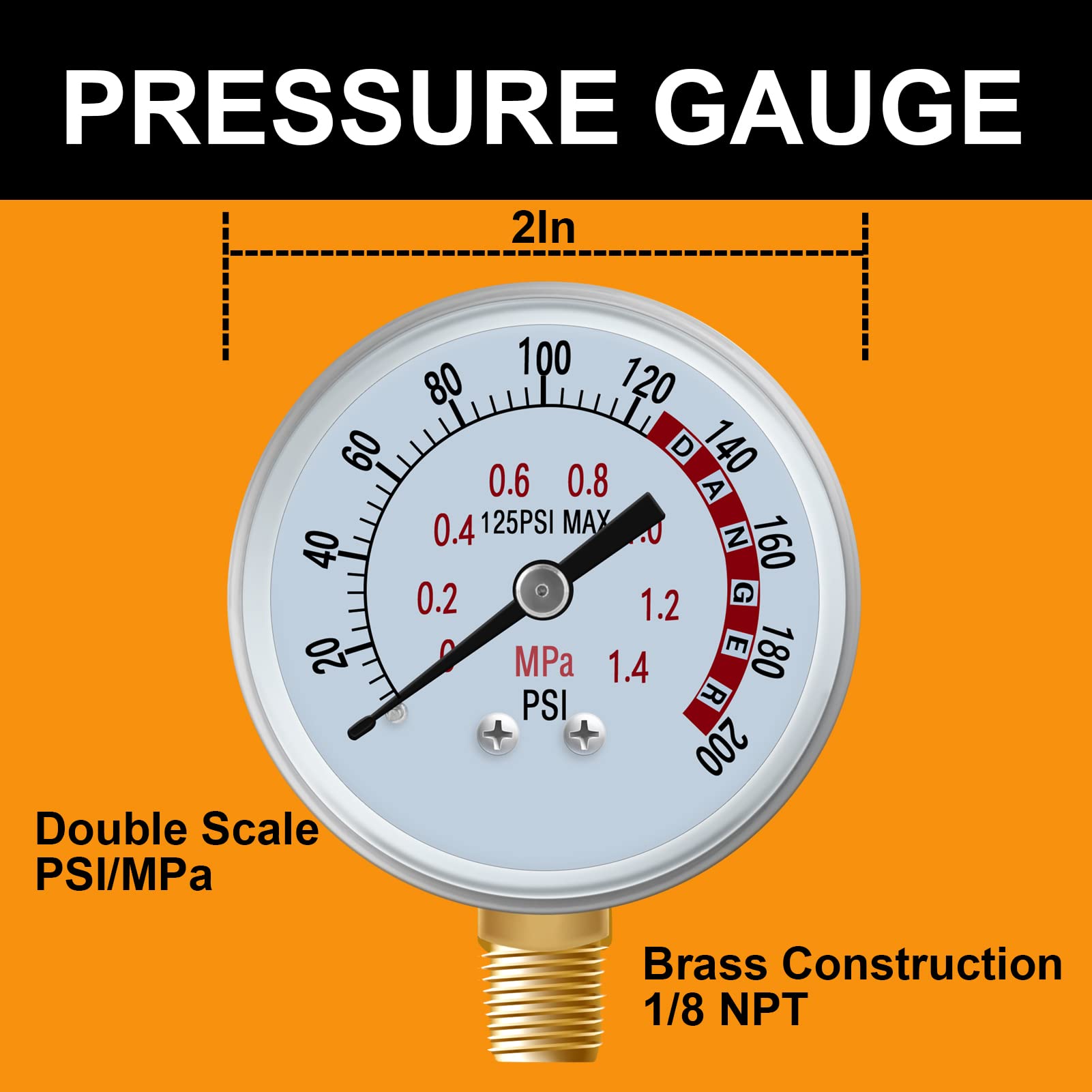 12Pc Air Tank Repair Kit with Pressure Gauge, Hose Connector & Aluminum Knob Manifold - Includes Reusable Cable Ties, Valve Core Tool & Cores - Perfect for RV, Truck & Industrial Air Compressor Maintenance