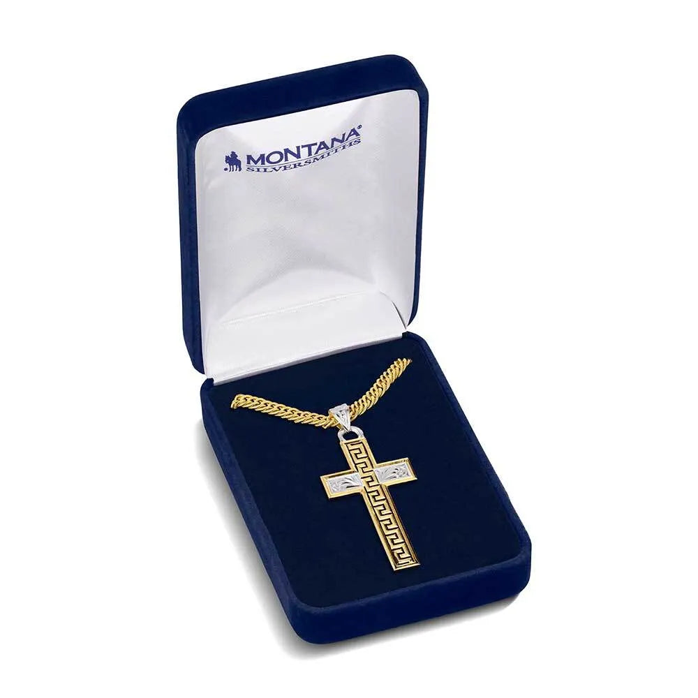 Sunrise Mesa Cross Necklace - Elegant Stainless Steel Pendant for Women - Perfect for Everyday Wear, Gifts & Religious Occasions