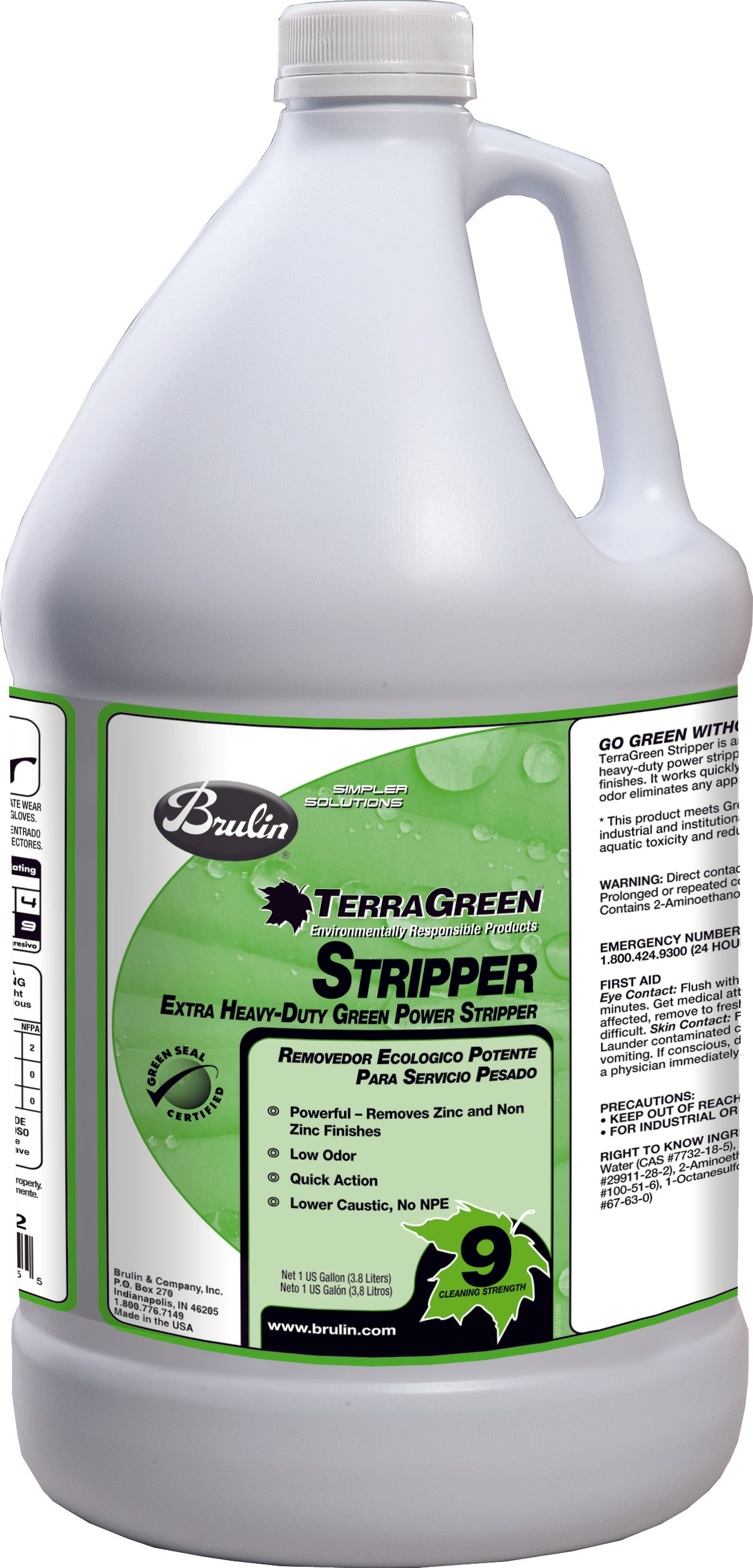 TerraGreen Power Floor Stripper - 4 Gallons per Case | Eco-Friendly Floor Cleaner for Commercial & Home Use | Perfect for Hardwood, Tile & Vinyl Floors