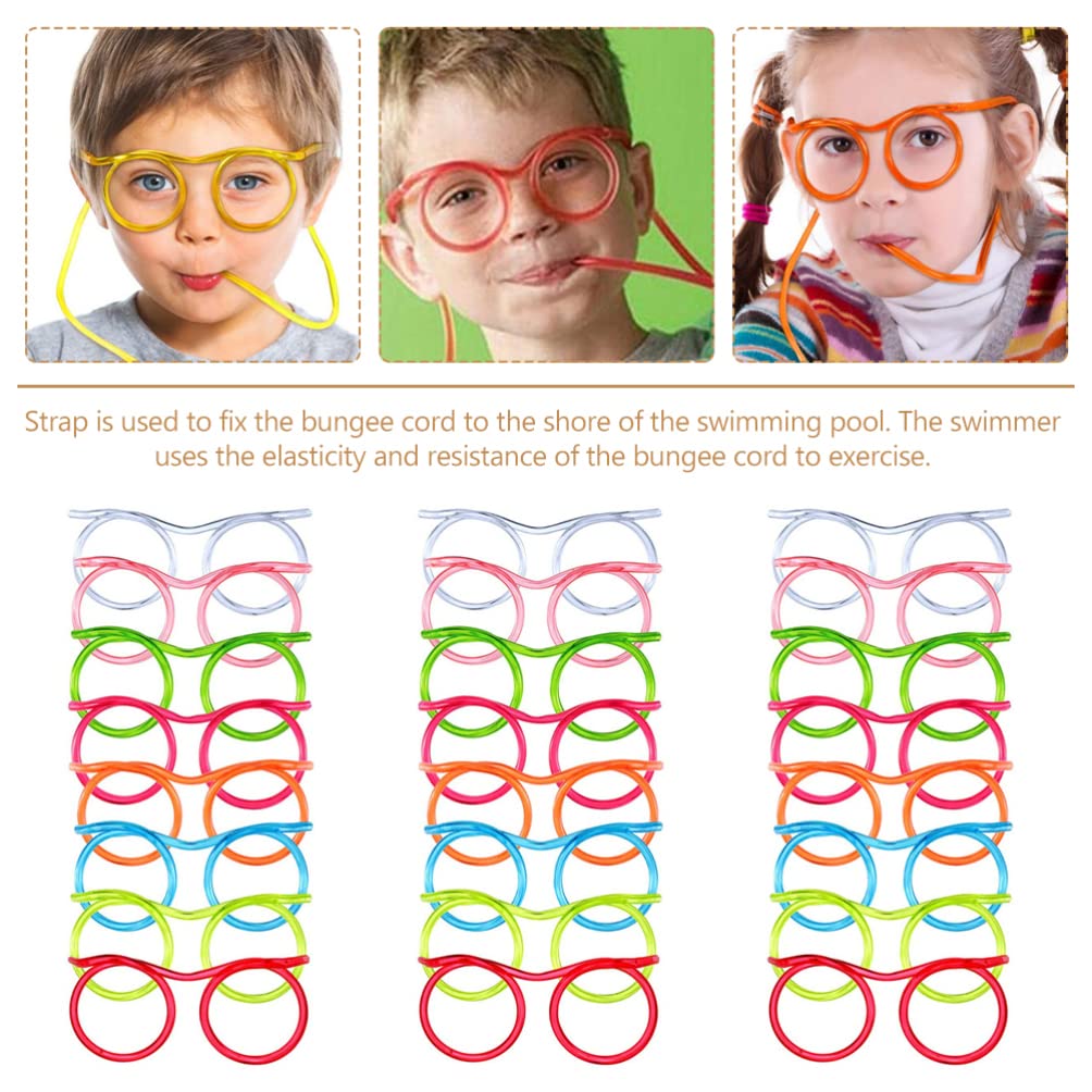 24pcs Fun Eyeglass Drinking Straws for Parties - Creative Plastic Straws with Glasses for Kids & Adults - Perfect for Birthday Celebrations, Themed Events & Fun Drinks